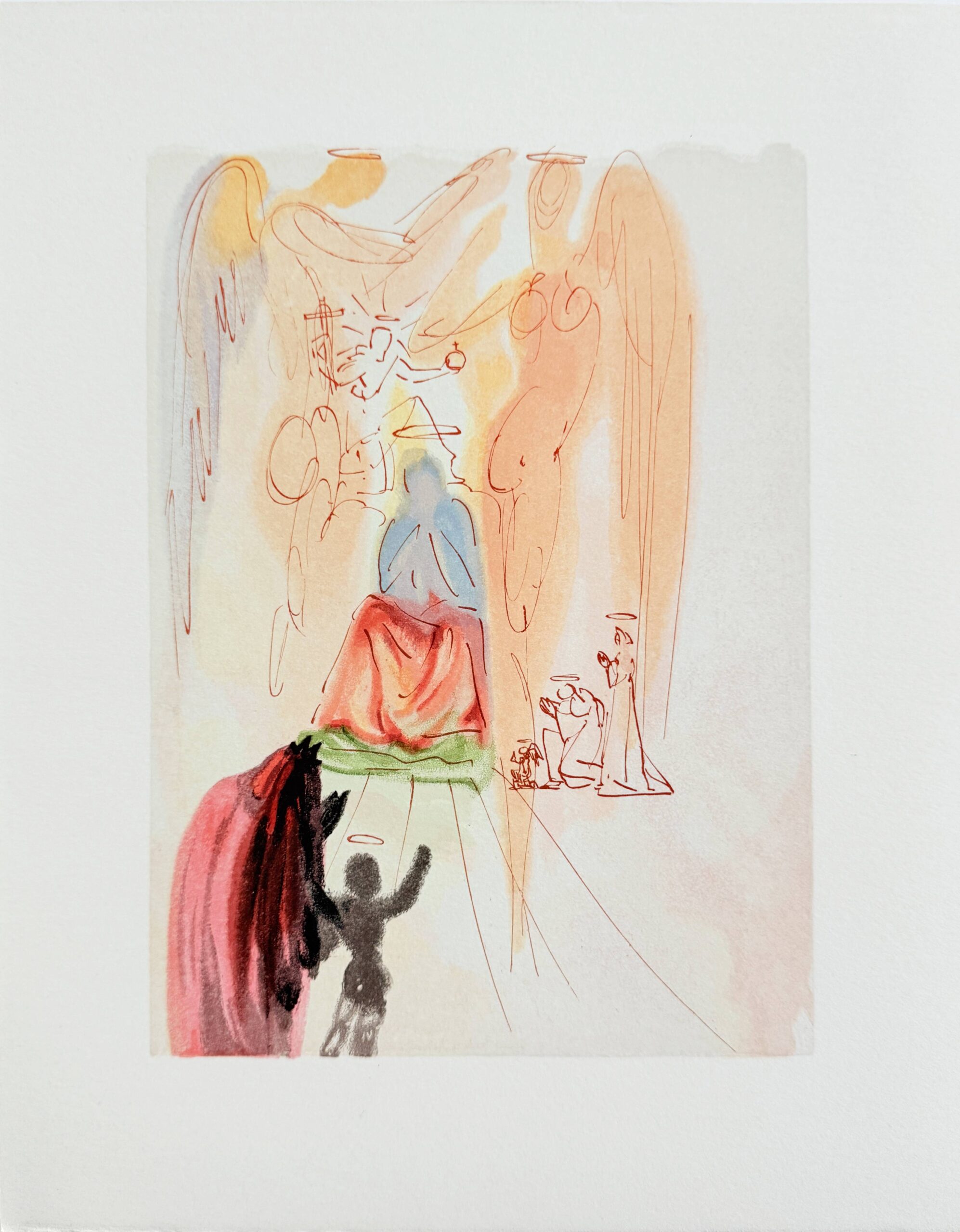 The Paradise, Canto 23 – Triumph of Christ and the Virgin by Salvador Dalí