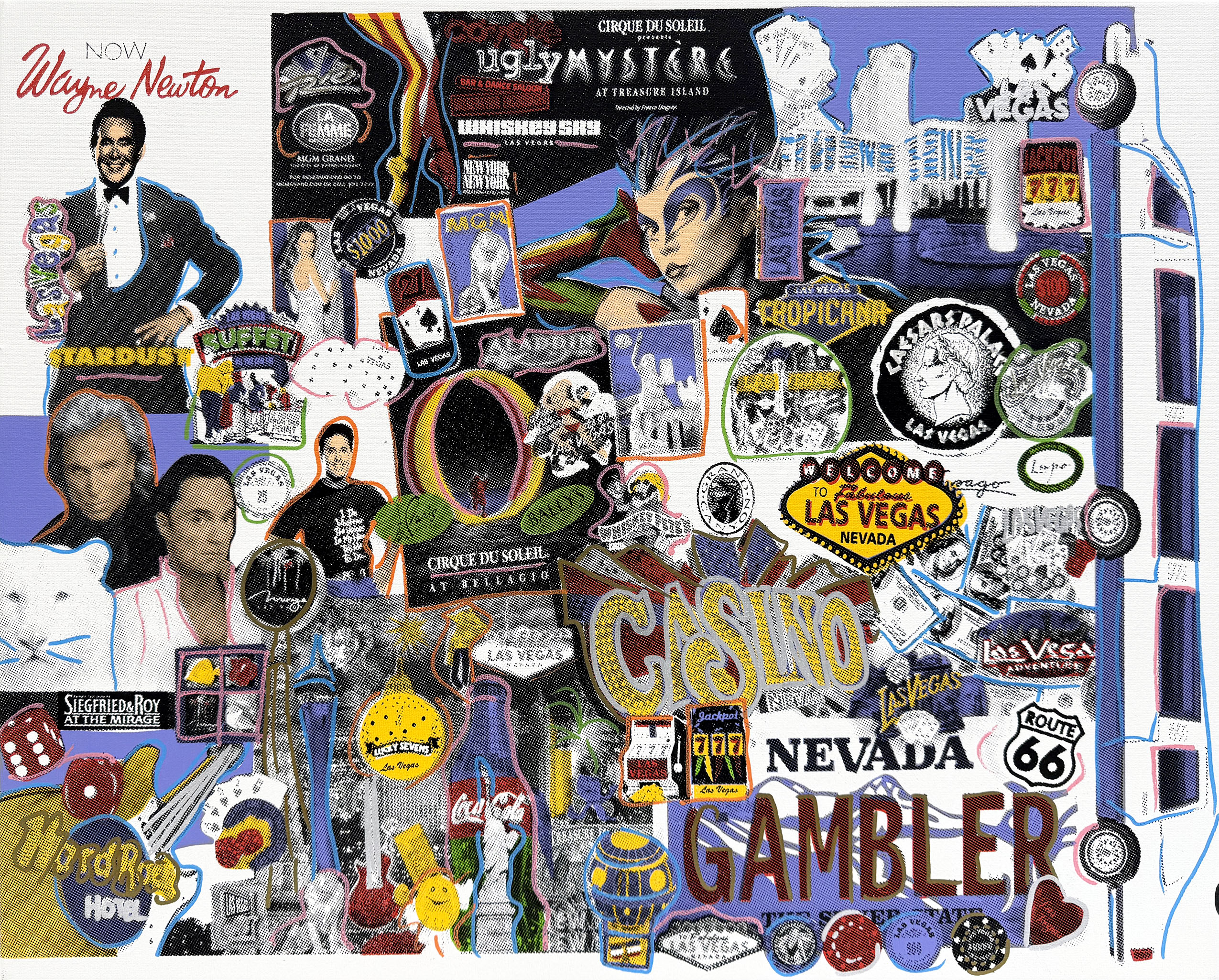 I Love Las Vegas (stretched, hand signed embellished canvas) by Steve Kaufman