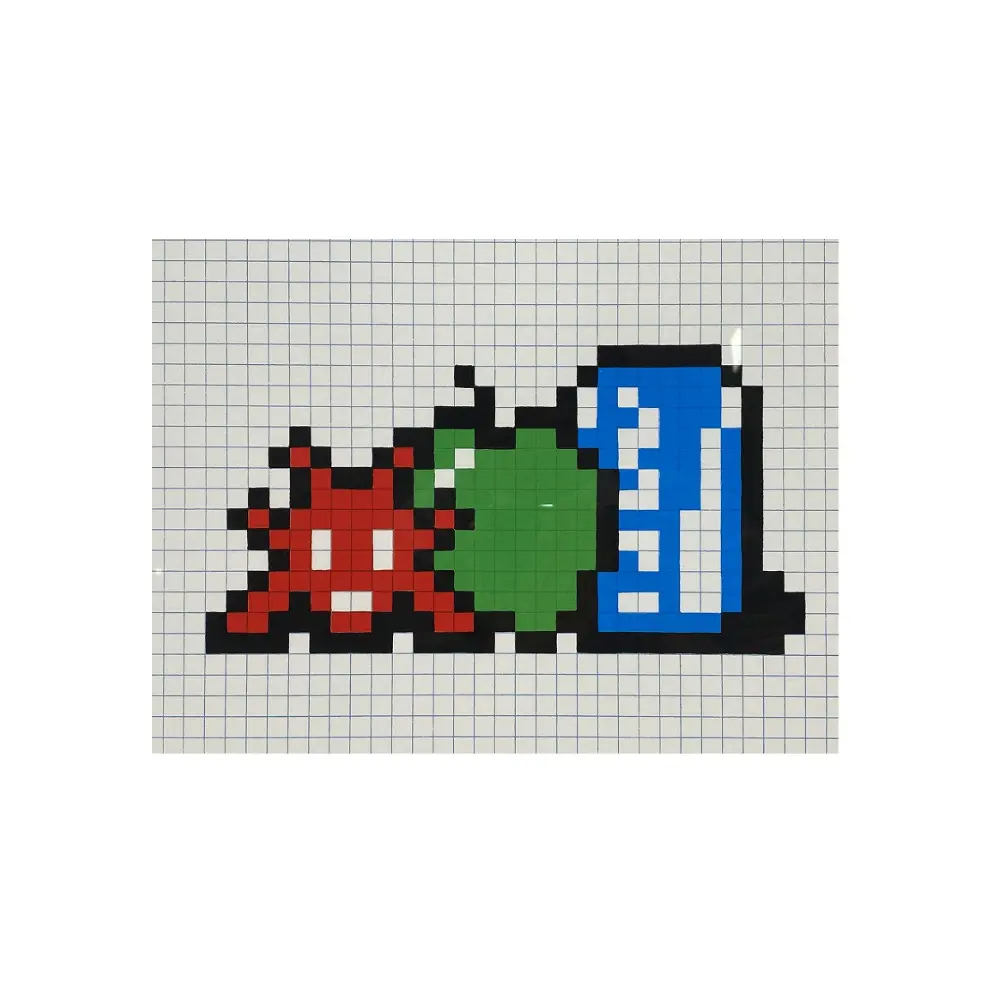 Invader, Still Life with Pocari Can (2014) by Invader