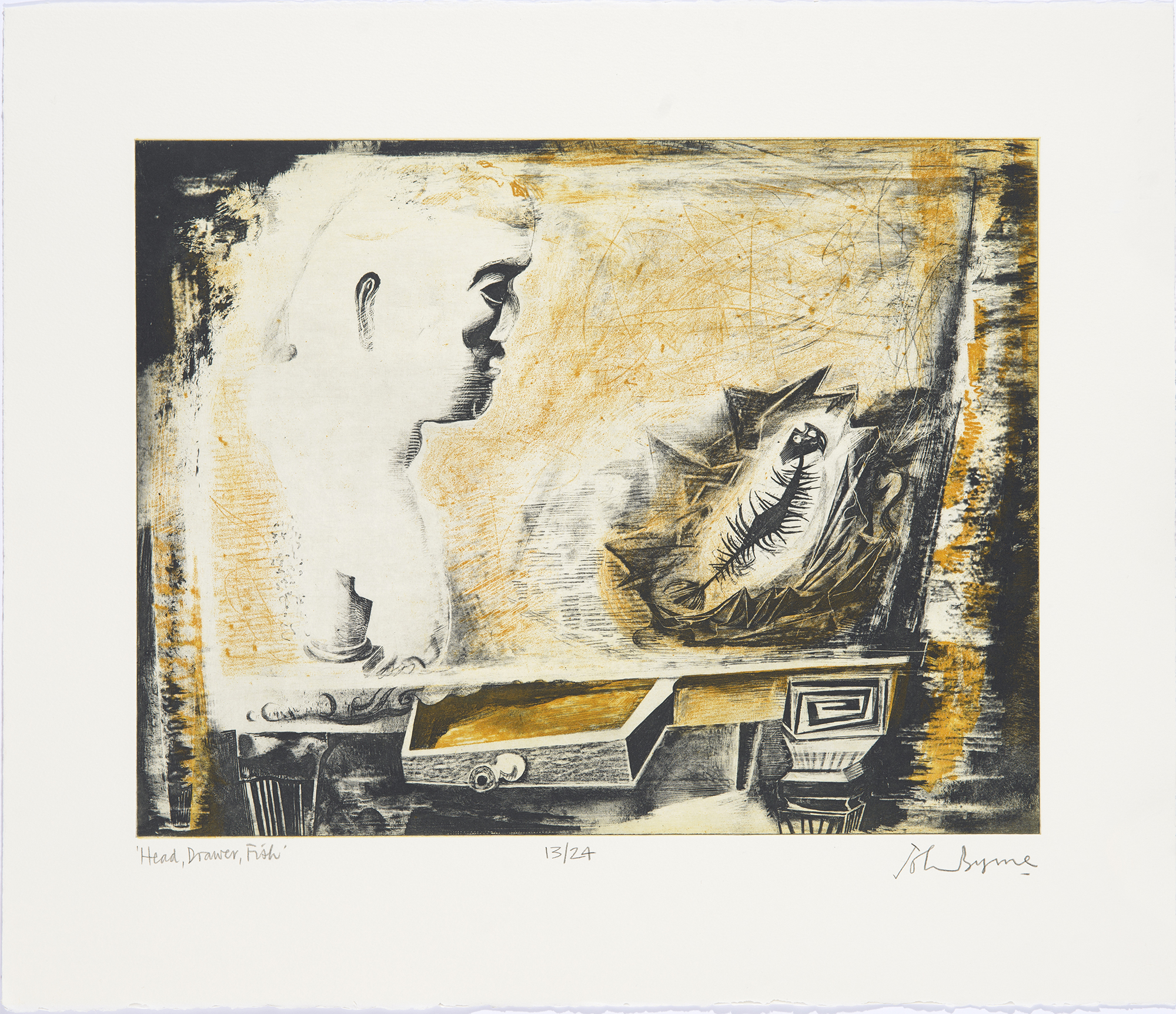 Head, Drawer, Fish by John Byrne