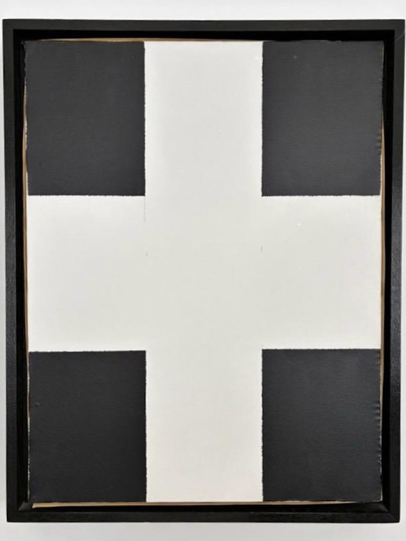 Untitled (white cross on black – LA) by John Nixon