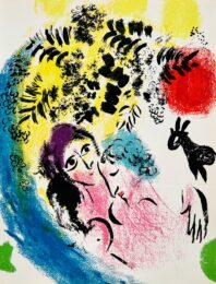 Les Amoureux au soleil rouge by Marc Chagall at Epicentrum Art Gallery