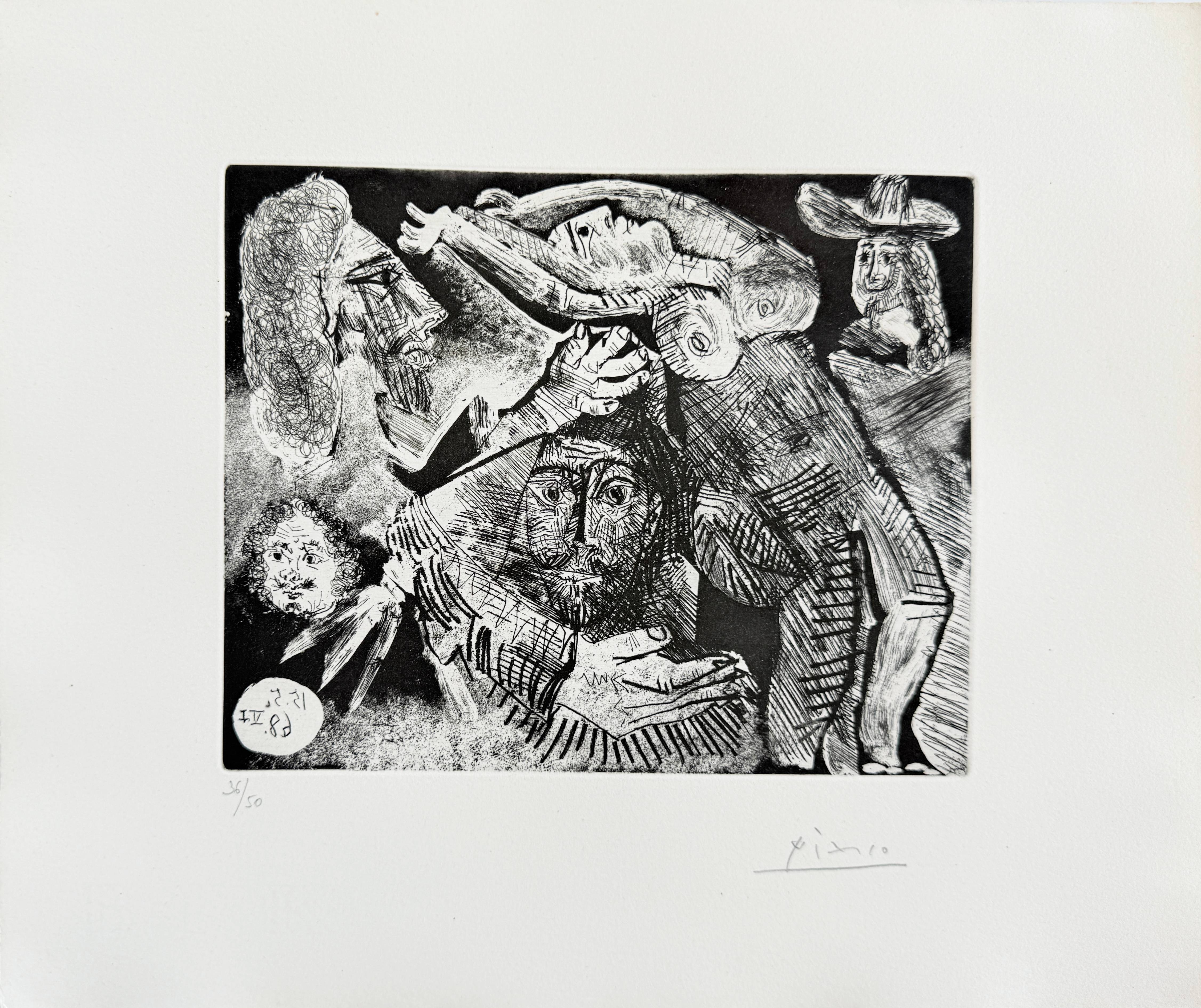 Les Trois mousquetaires, Series 347, Plate 91 by Pablo Picasso