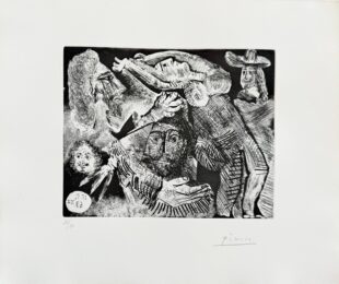 Les Trois mousquetaires, Series 347, Plate 91 by Pablo Picasso at Epicentrum Art Gallery