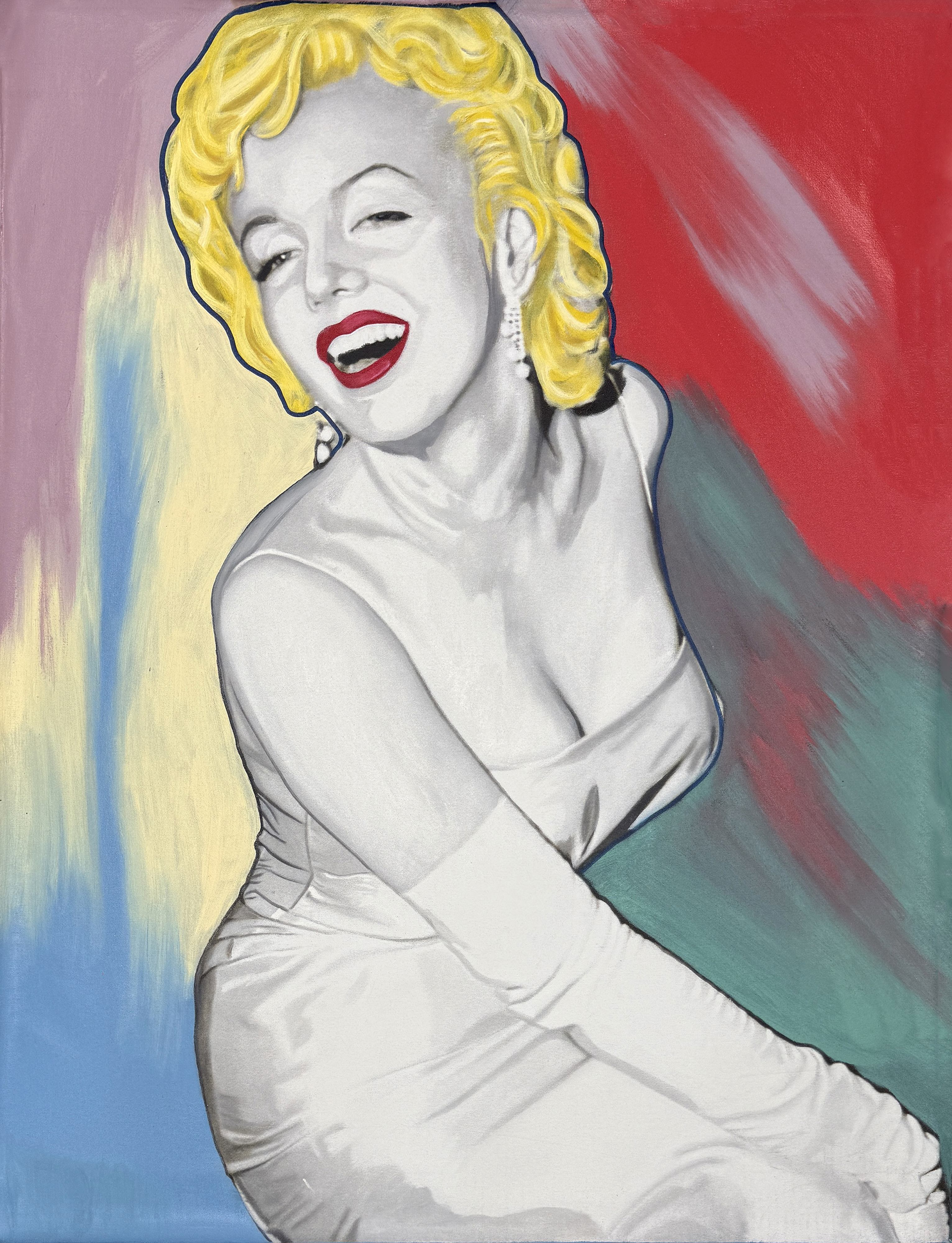 Marilyn – Dior Look (No Bottle), large unique painting by Steve Kaufman