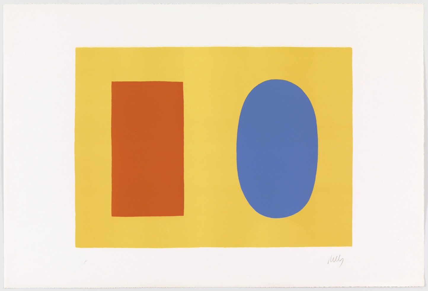 Orange and blue over yellow by Ellsworth Kelly