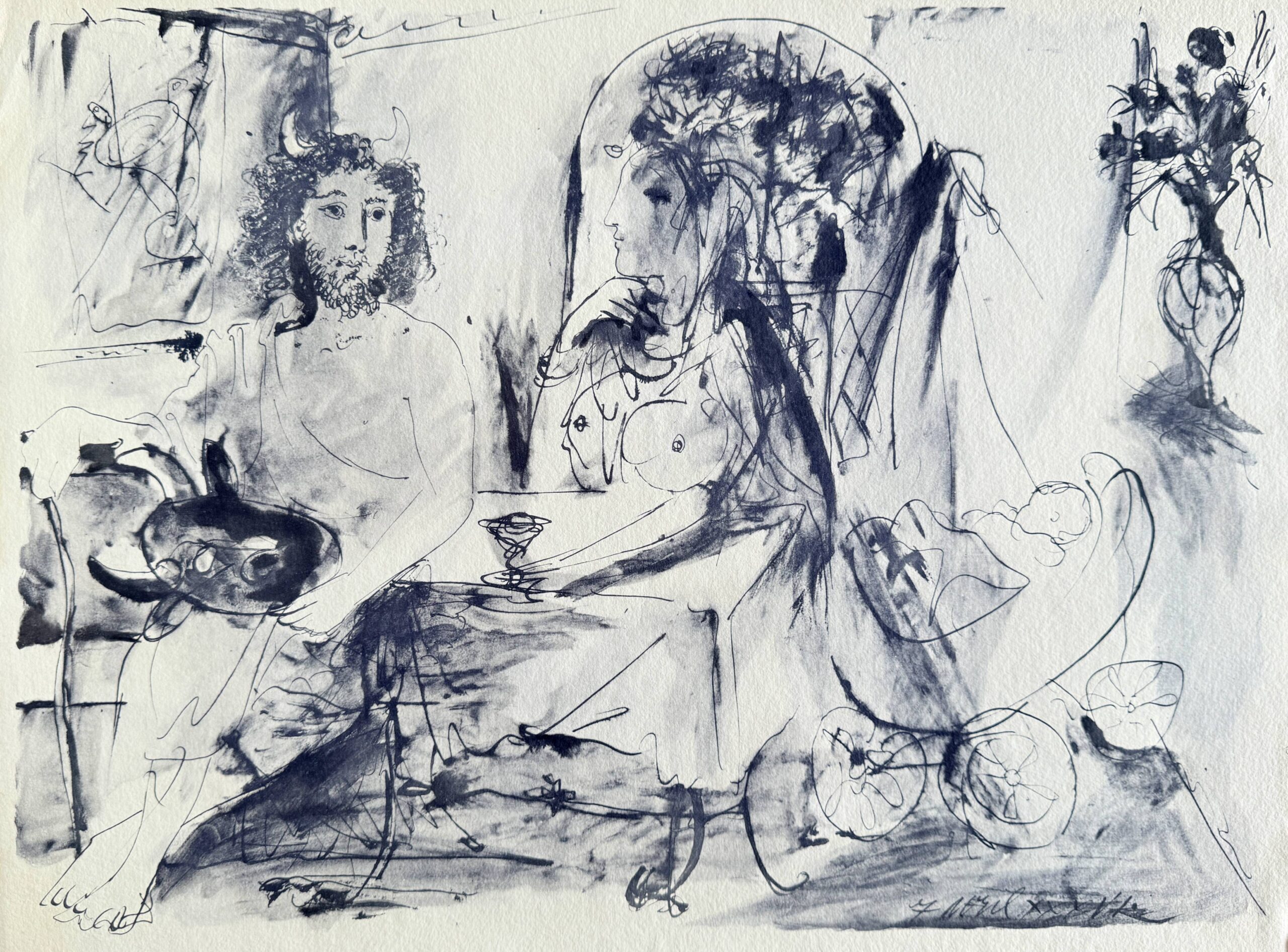 Jeune faune, femme et enfant by Pablo Picasso