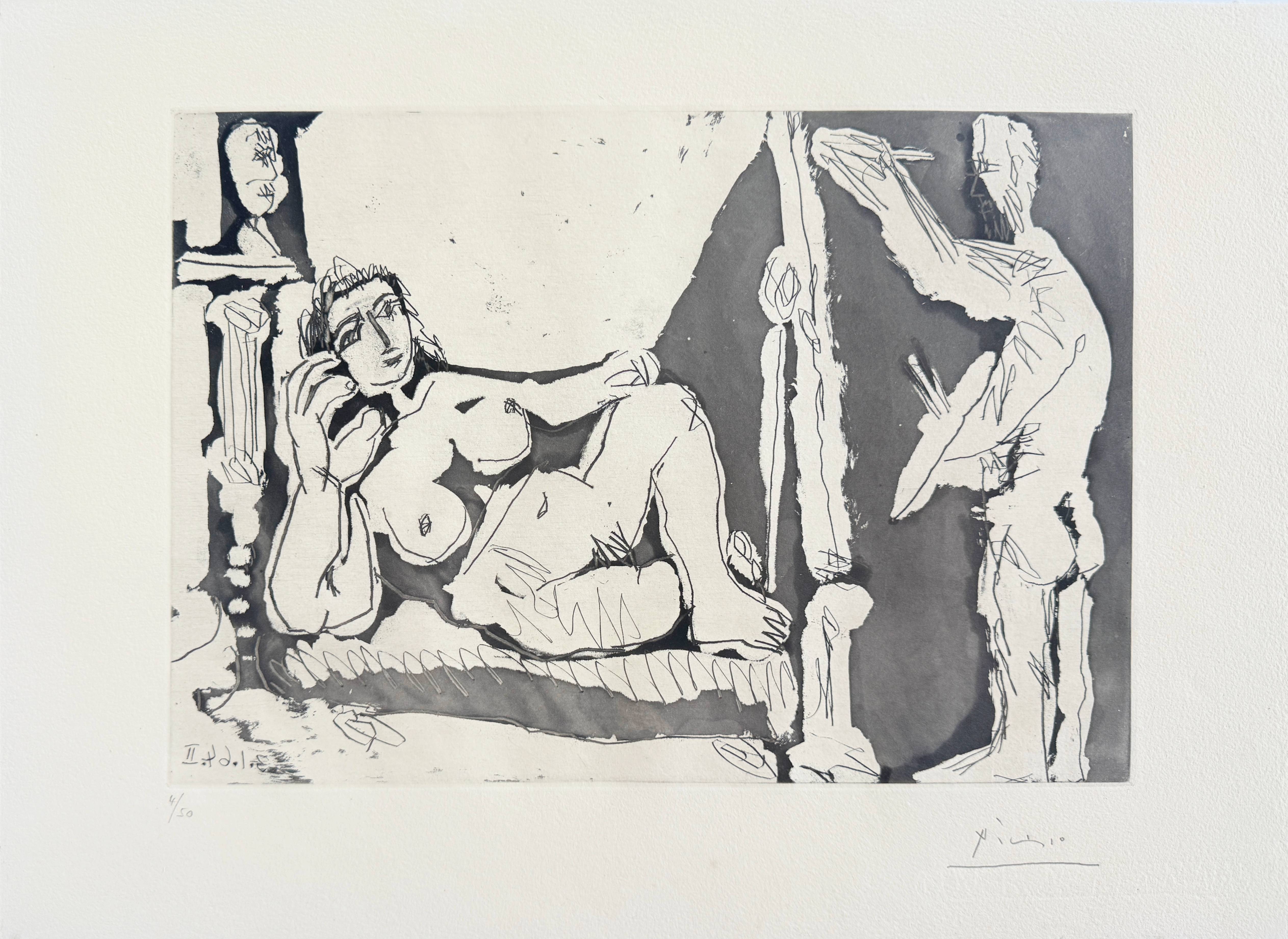 Peintre et modèle, avec une sculpture I by Pablo Picasso