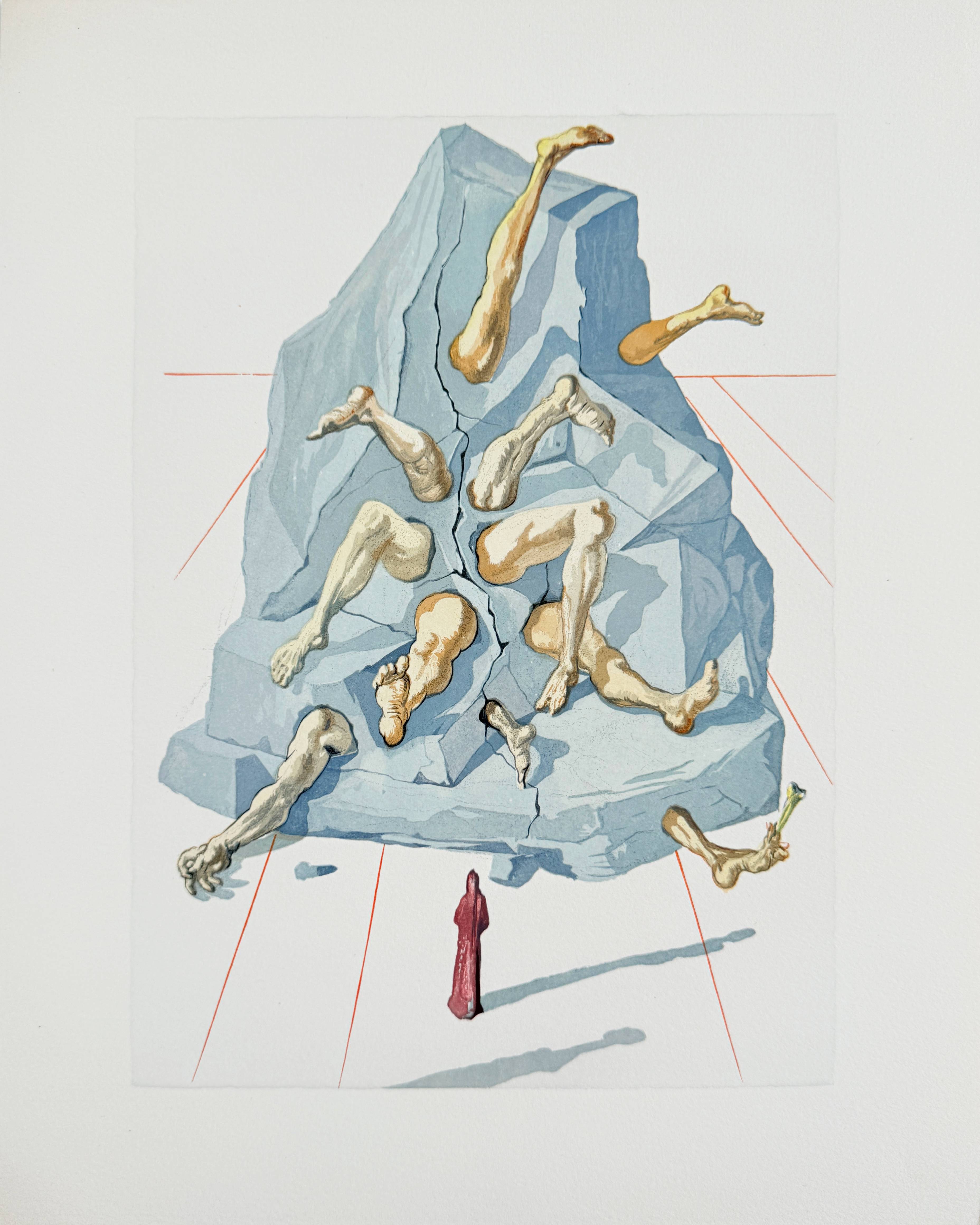 The Inferno, Canto 19 – The Simonists by Salvador Dalí