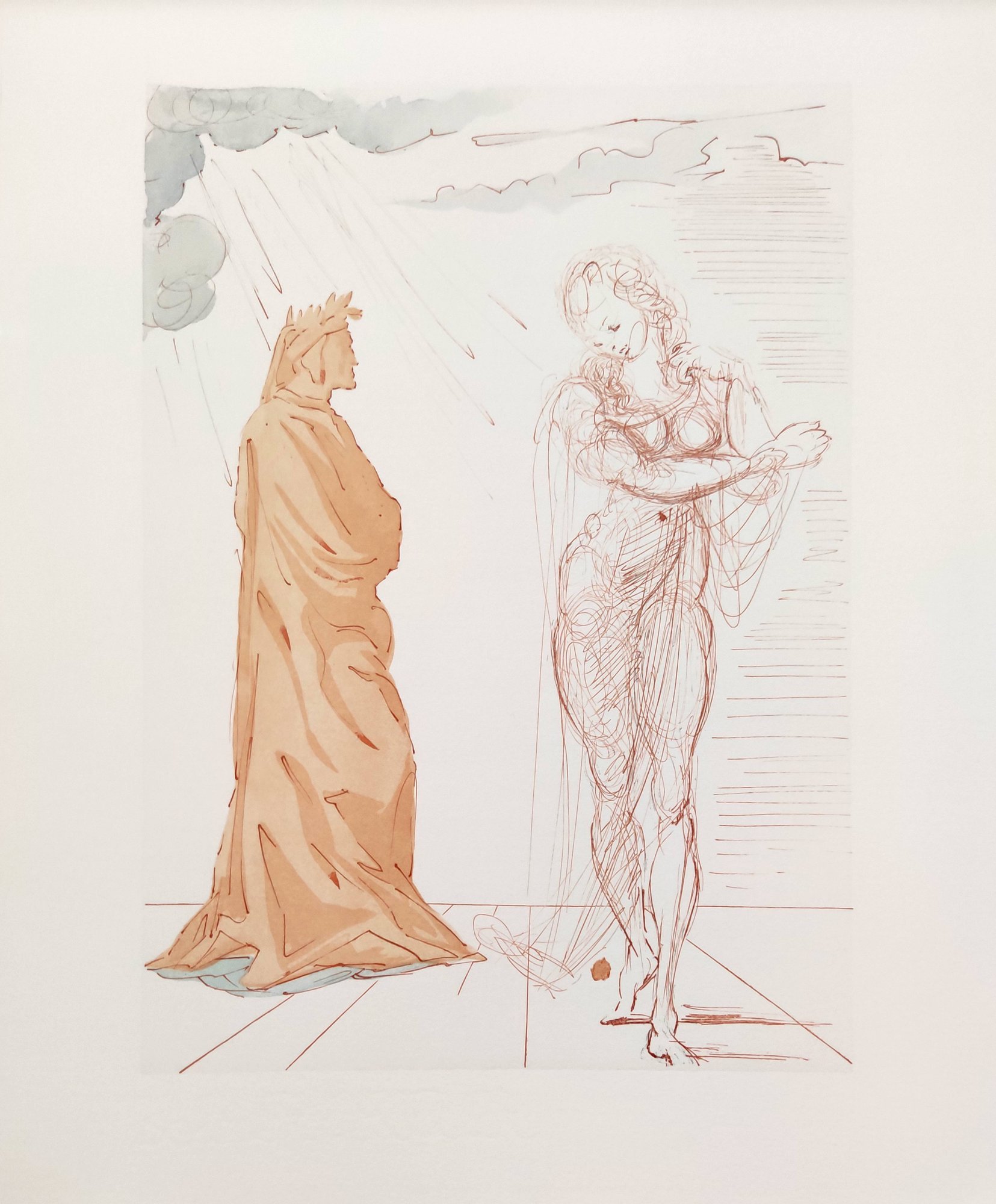 The Inferno, Canto 2 – Virigil comforts Dante by Salvador Dalí
