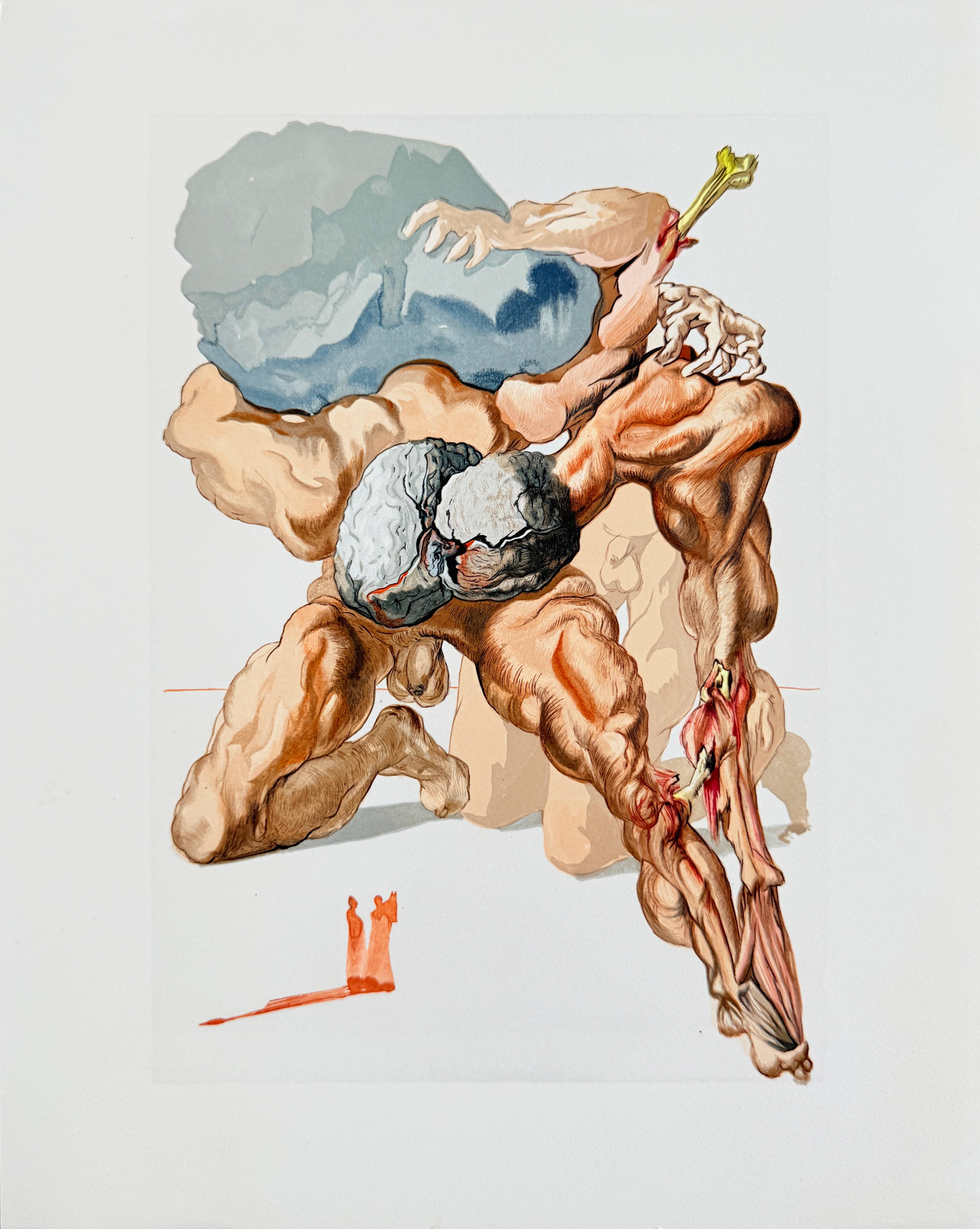The Inferno, Canto 7 – The Avaricious and the Prodigal by Salvador Dalí
