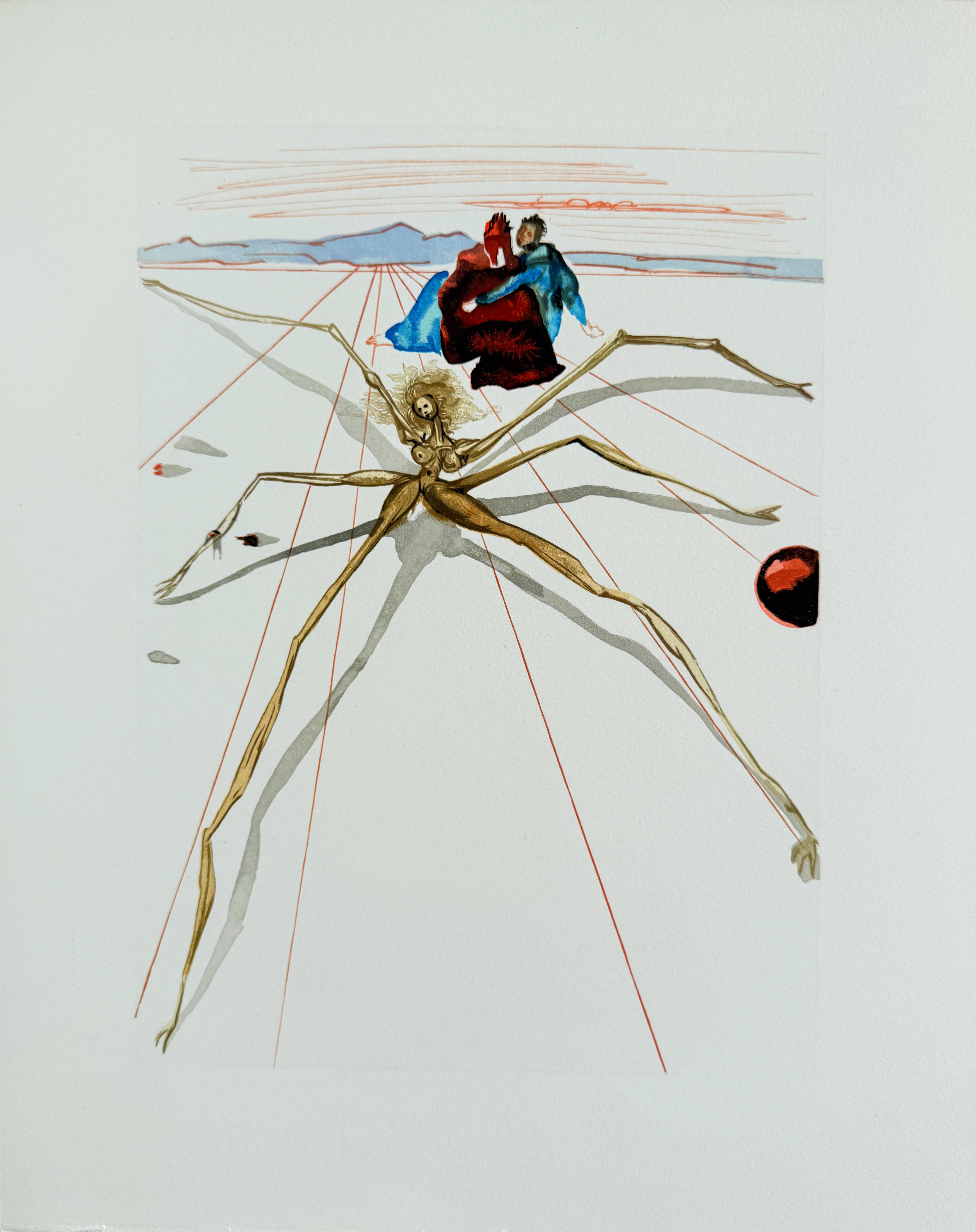 The Purgatory, Canto 17 – Leaving the Terrace of Anger by Salvador Dalí
