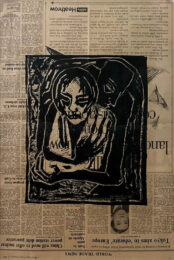 Tracey Emin Untitled Woodcut (Hugging Figures) by Tracey Emin at Clifton Gallery