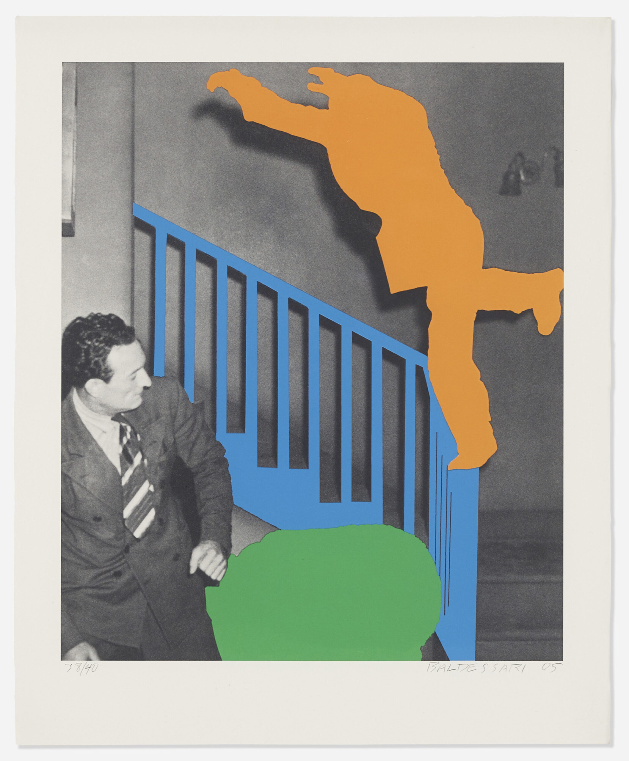 Two Figures: One Leaping, One Reacting by John Baldessari