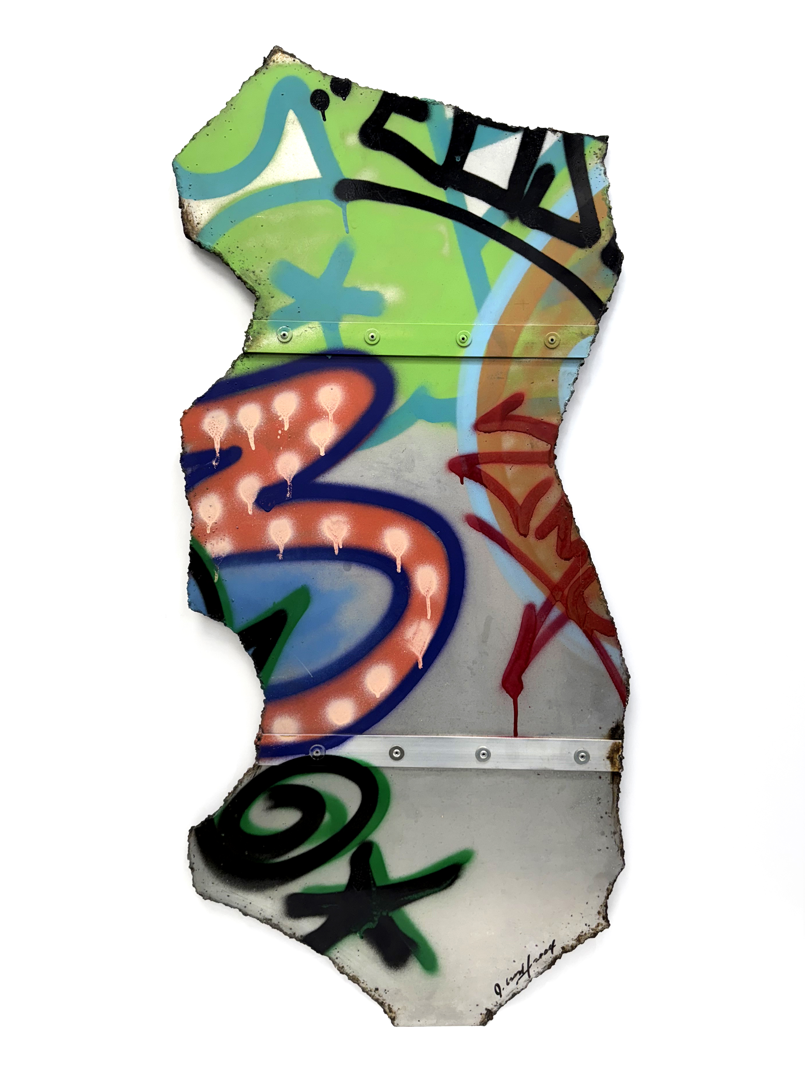 Untitled (large original painting on metal) by John 