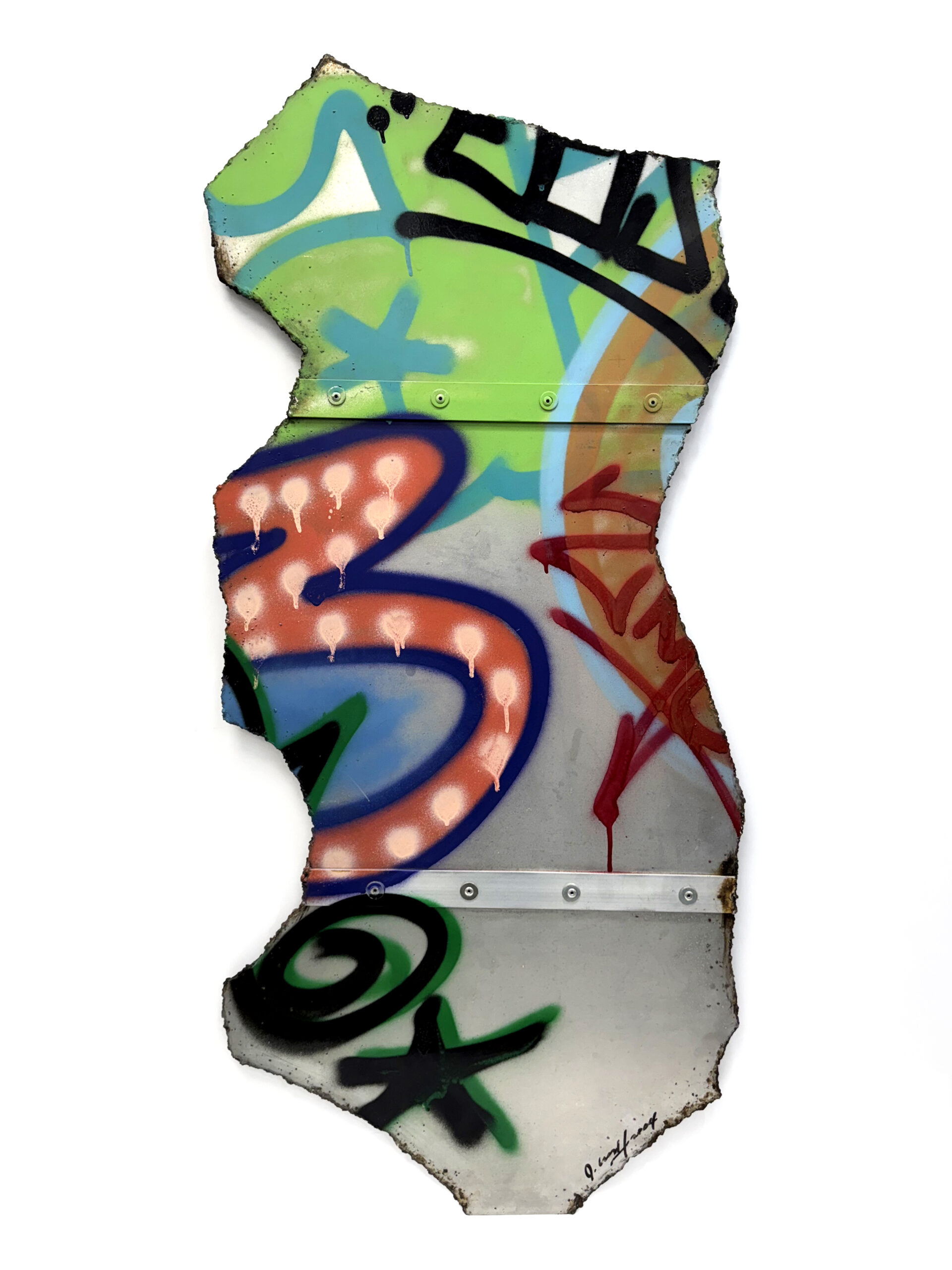 Untitled (large original painting on metal) by John "CRASH" Matos