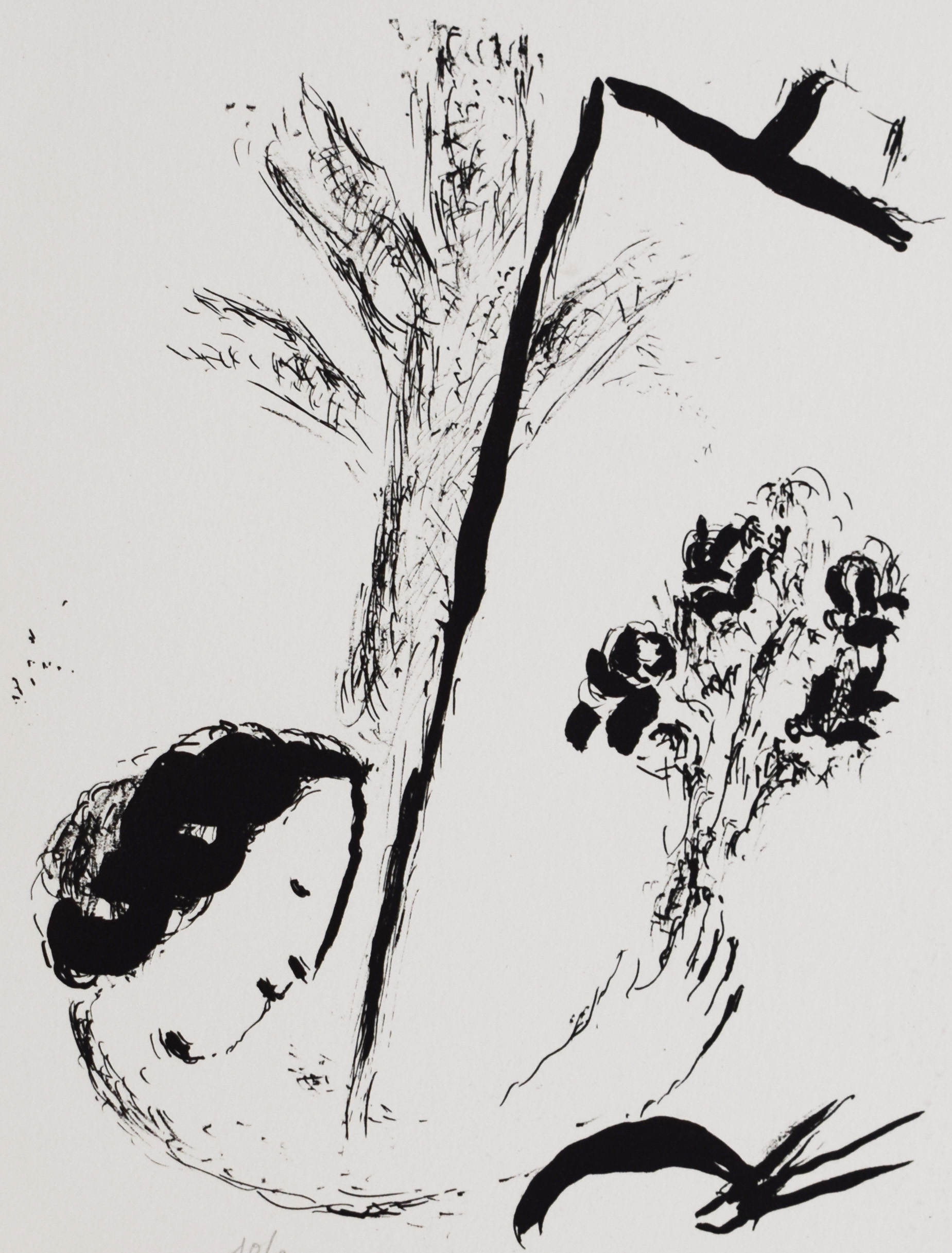 Bouquet in Hand, Paris, from: Chagall: Jacques Lassaigne by Marc Chagall