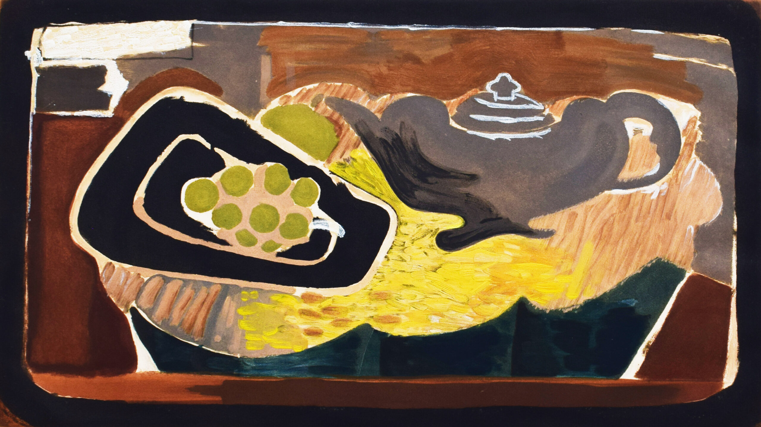 Teapot and Grapes by Georges Braque