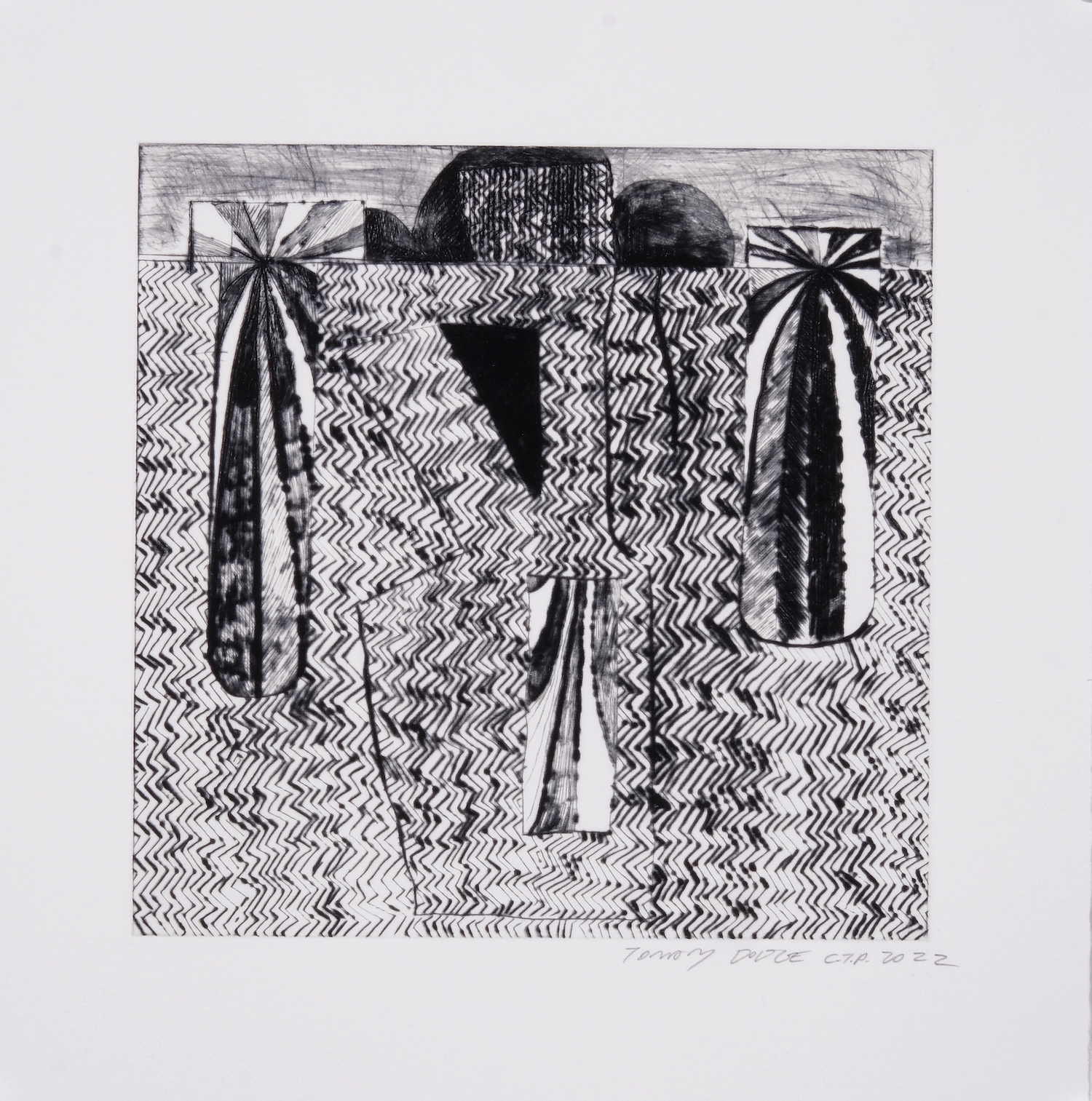Abstract Drypoint Monoprint by Tomory Dodge
