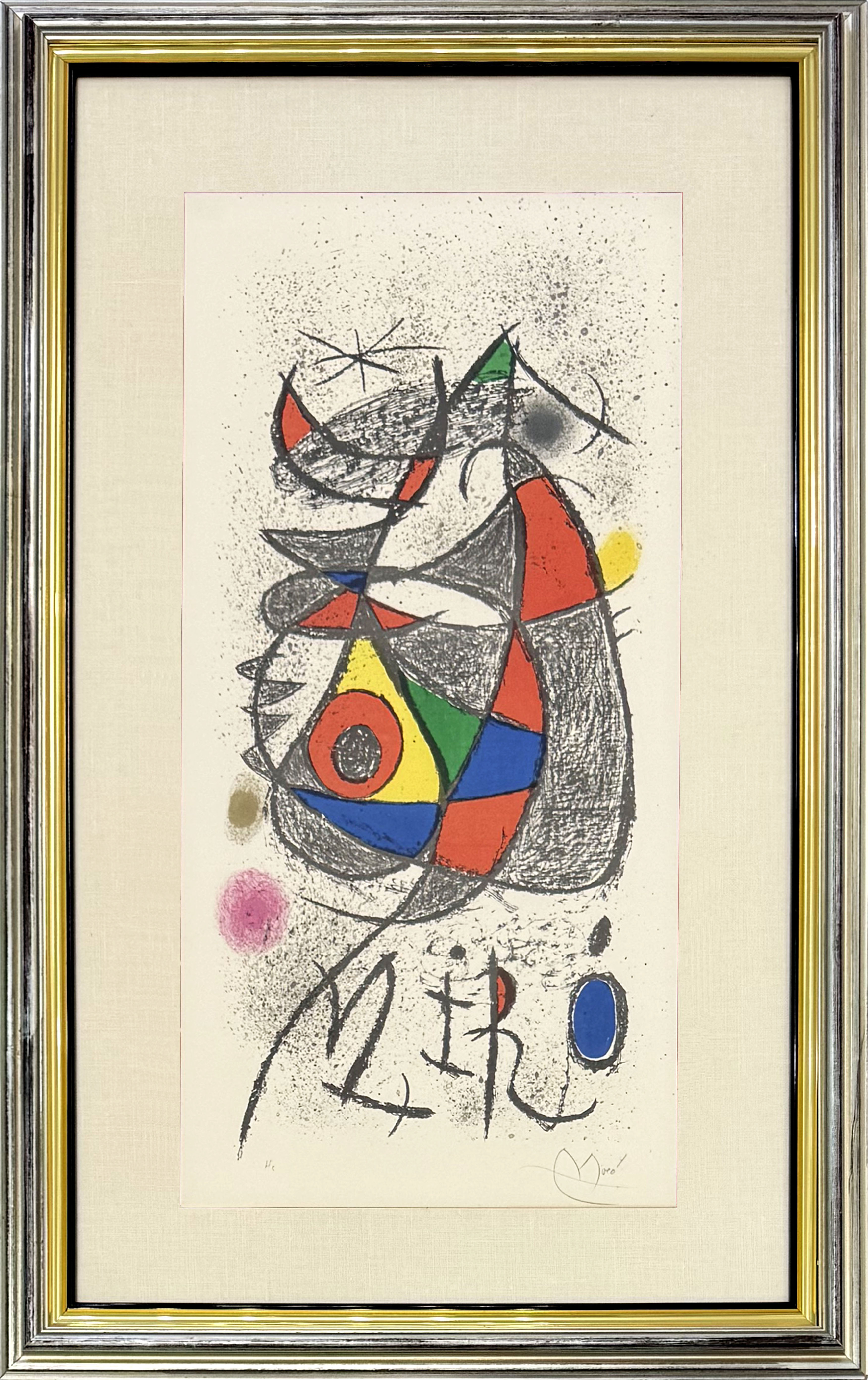 Affiche Exposition Zurich, Mourlot 841 (framed hand signed lithograph) by Joan Miro