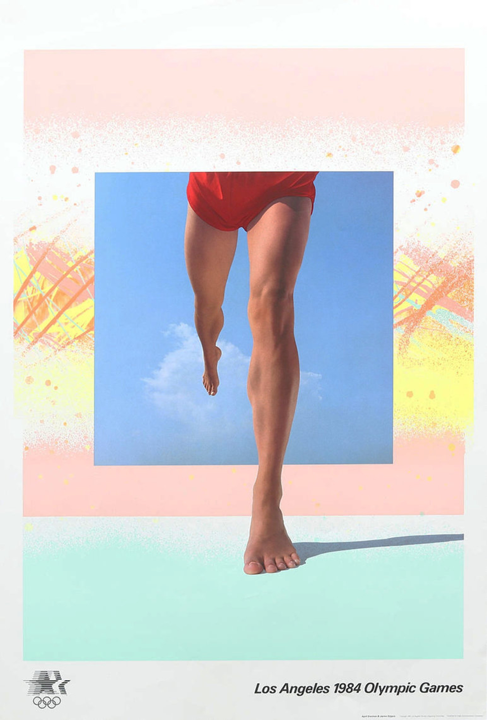 April Greiman and Jayme Odgers Hand-Signed 1984 Los Angeles Olympics Poster by April Greiman