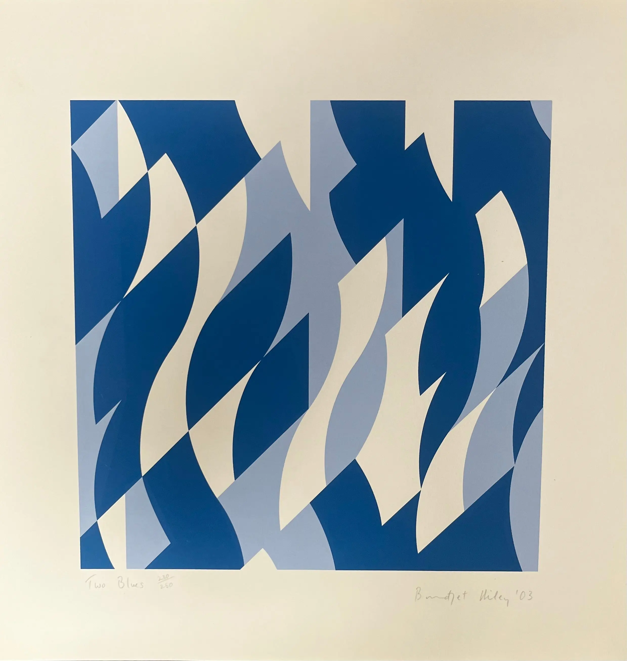 Bridget Riley, Two Blues (2003) by Bridget Riley