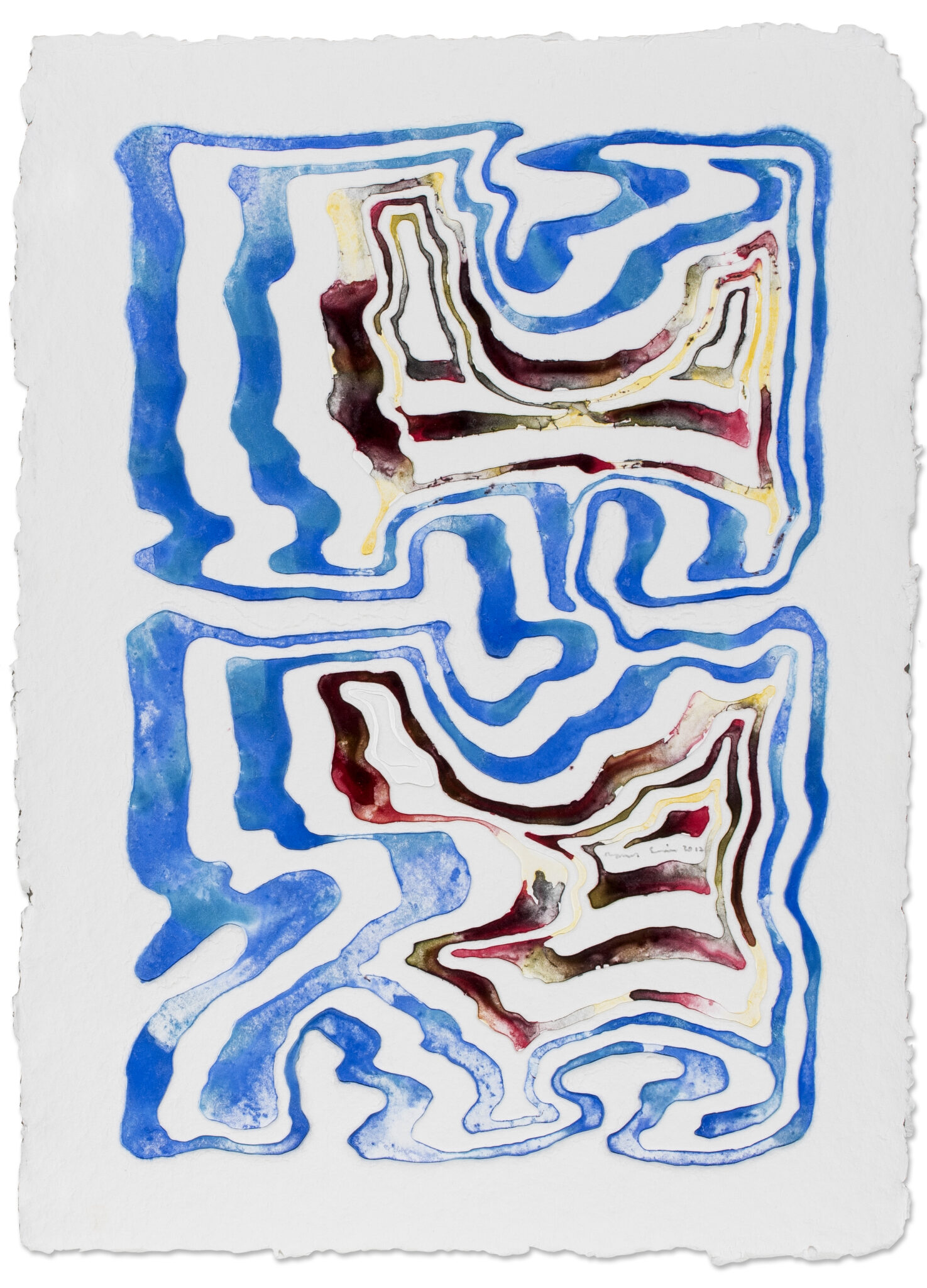 Feedback Loop Resonator second version (III) by James Siena Printed