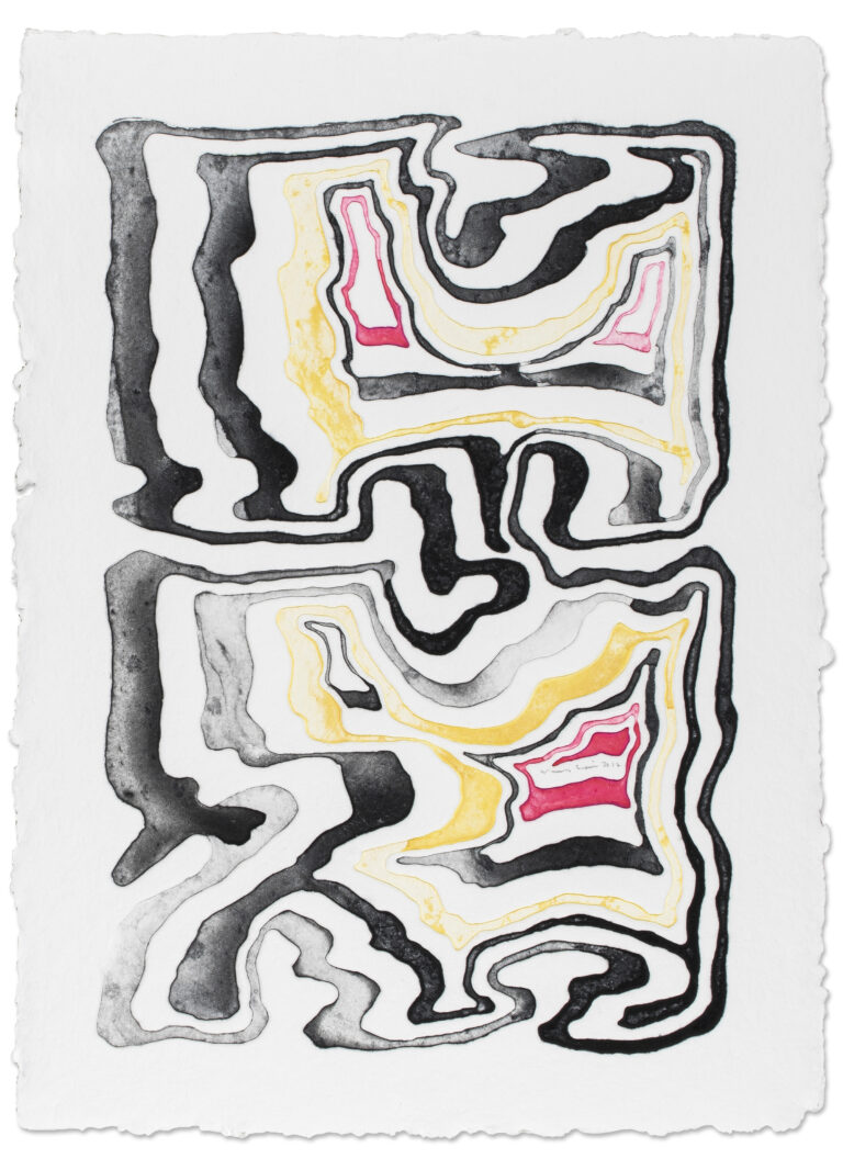 Feedback Loop Resonator second version (II) by James Siena Printed