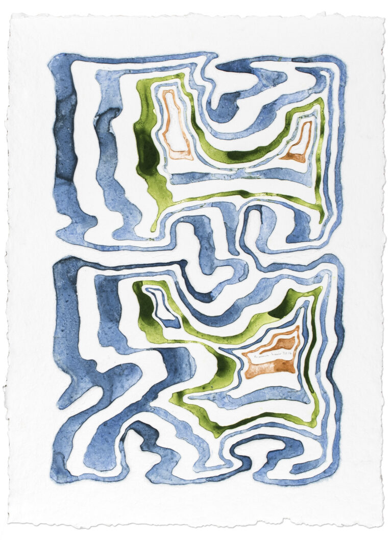 Feedback Loop Resonator second version (IV) by James Siena Printed