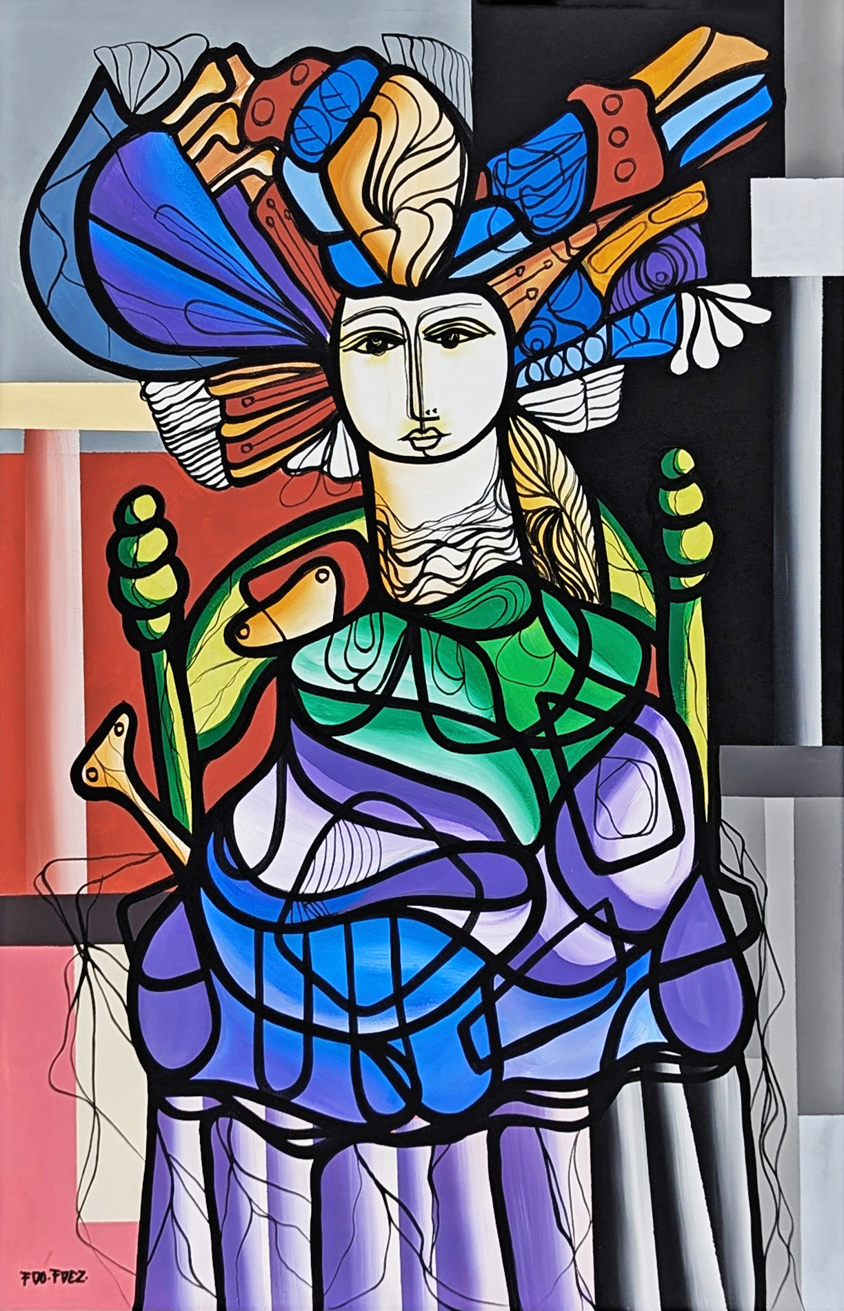 Fernando Fernandez, Reina (large original painting on canvas) by Fernando Fernandez