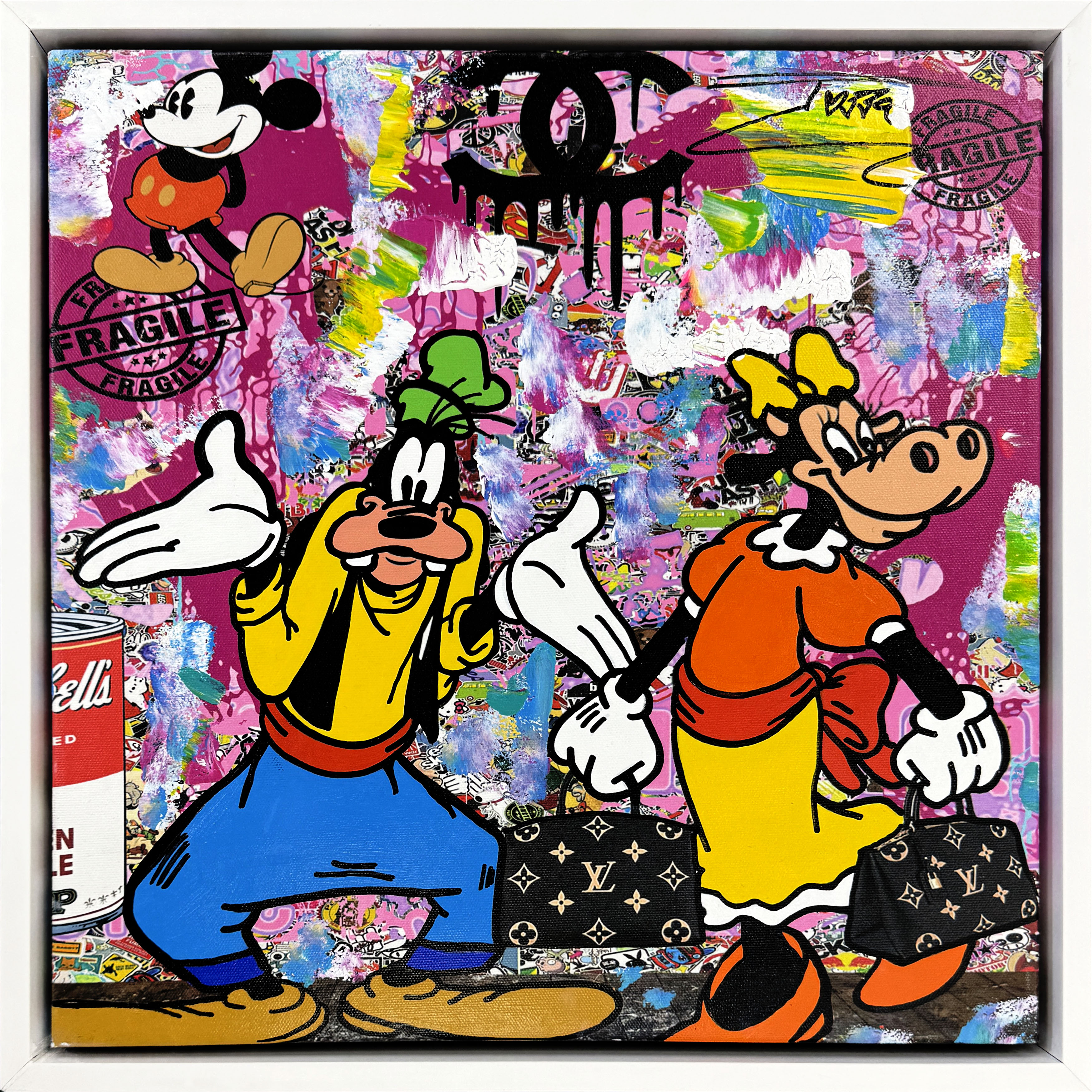 Going Shop (Goofy & Clarabelle), framed original painting by Jozza