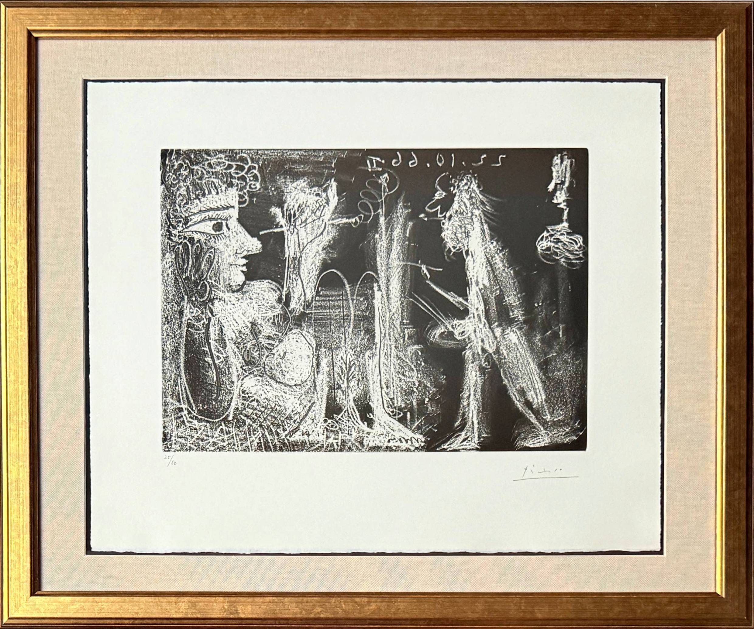 Peintre et modèle au fume-cigarette by Pablo Picasso