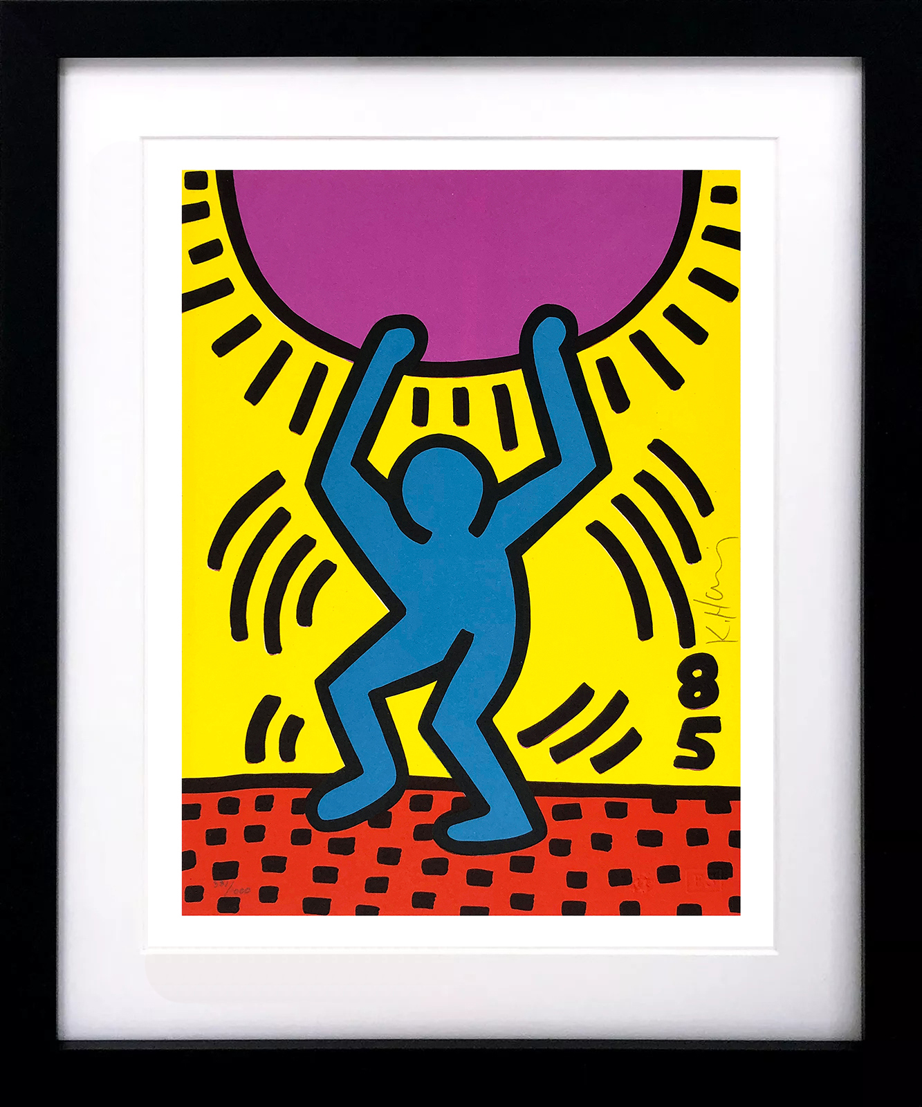 International Youth Year (framed hand signed lithograph) by Keith Haring