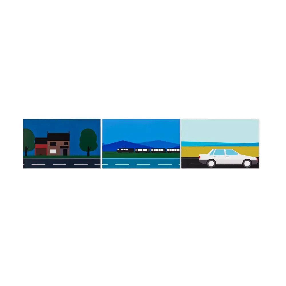 Julian Opie, Roadscape 49, 52,58 by Julian Opie