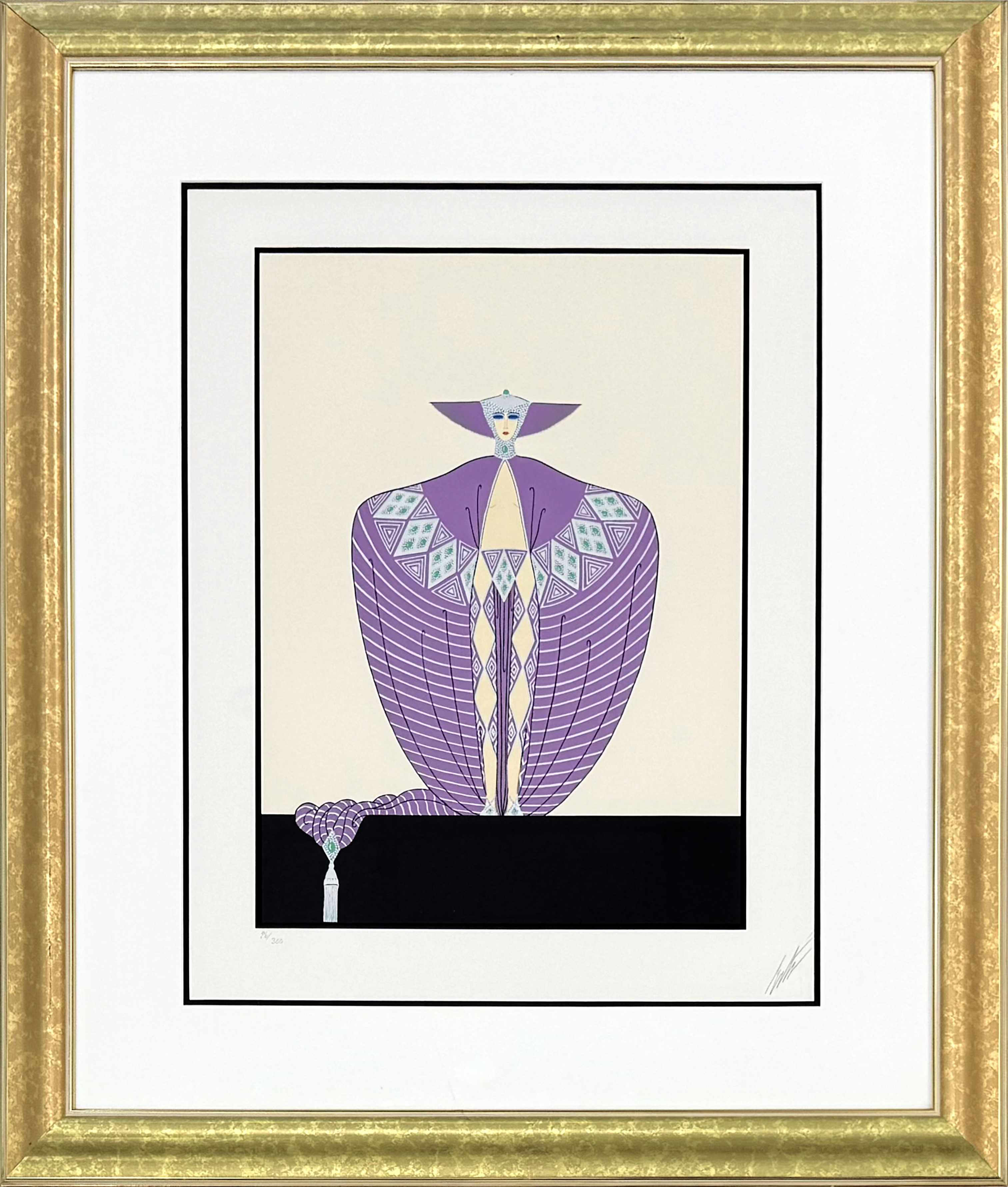 La Somptueuse (framed hand signed embossed serigraph) by Erte