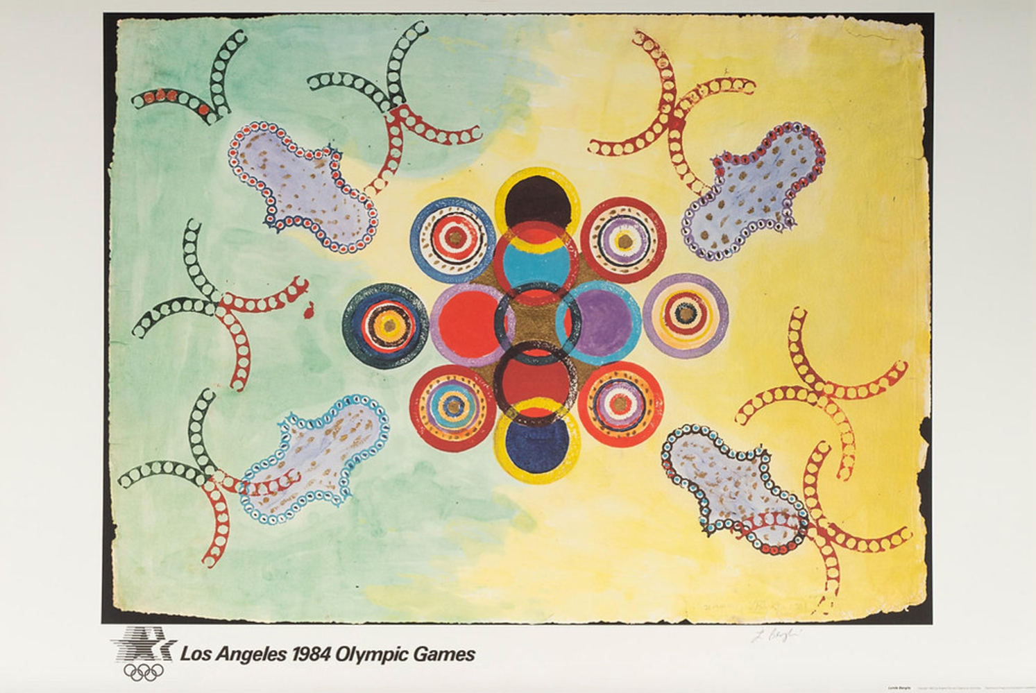 Lynda Benglis Hand-Signed 1984 Los Angeles Olympics Poster by Lynda Benglis