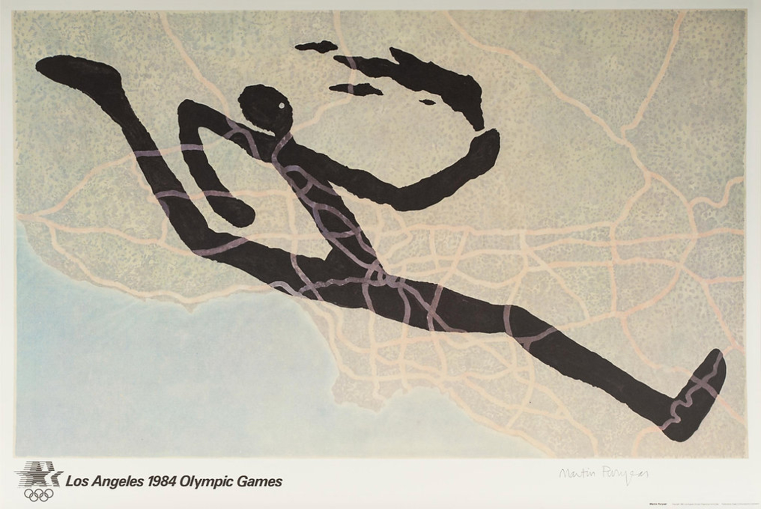 Martin Puryear Hand-Signed 1984 Los Angeles Olympics Poster by Martin Puryear