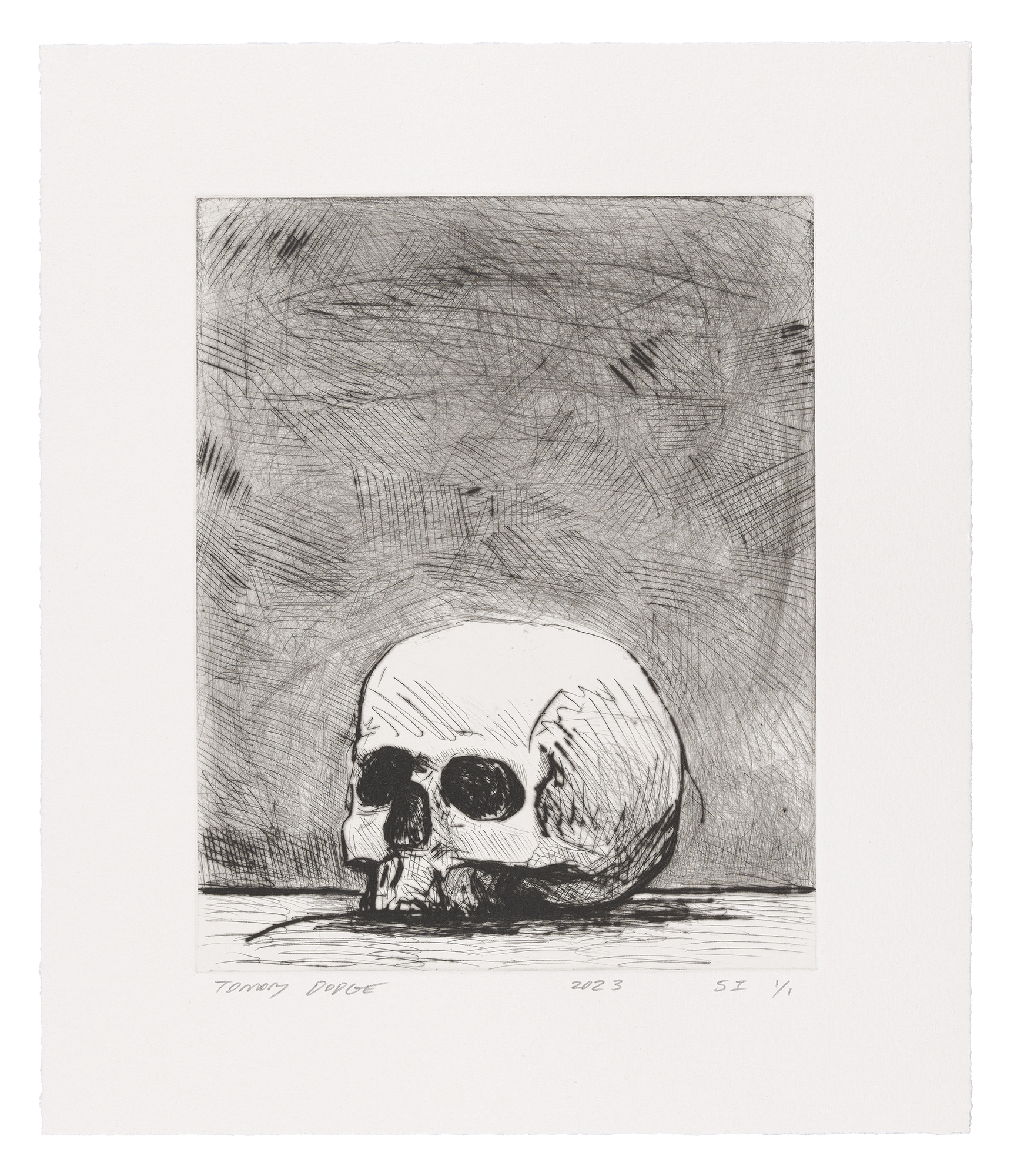 Skull Drypoint by Tomory Dodge