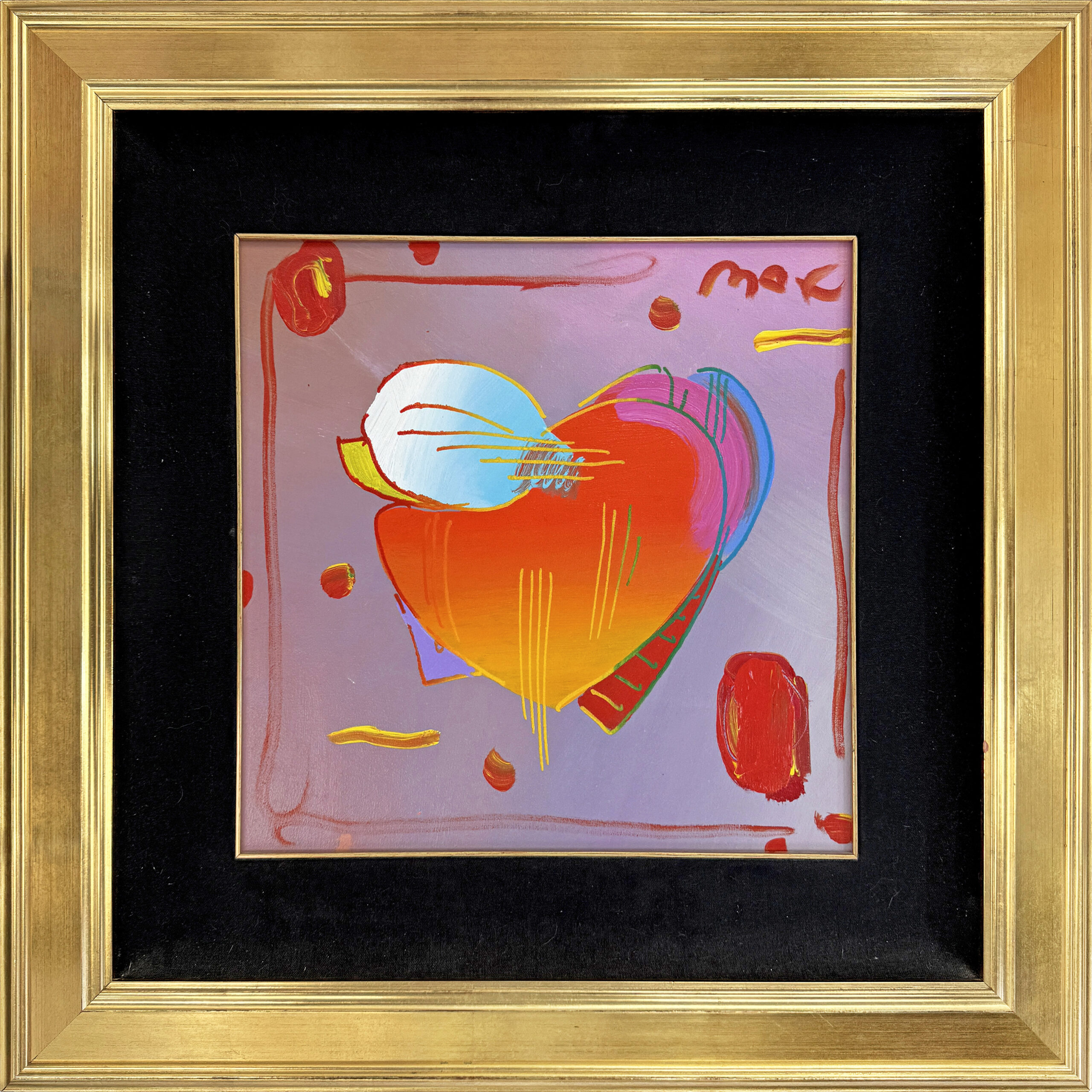 Heart (framed original painting) by Peter Max