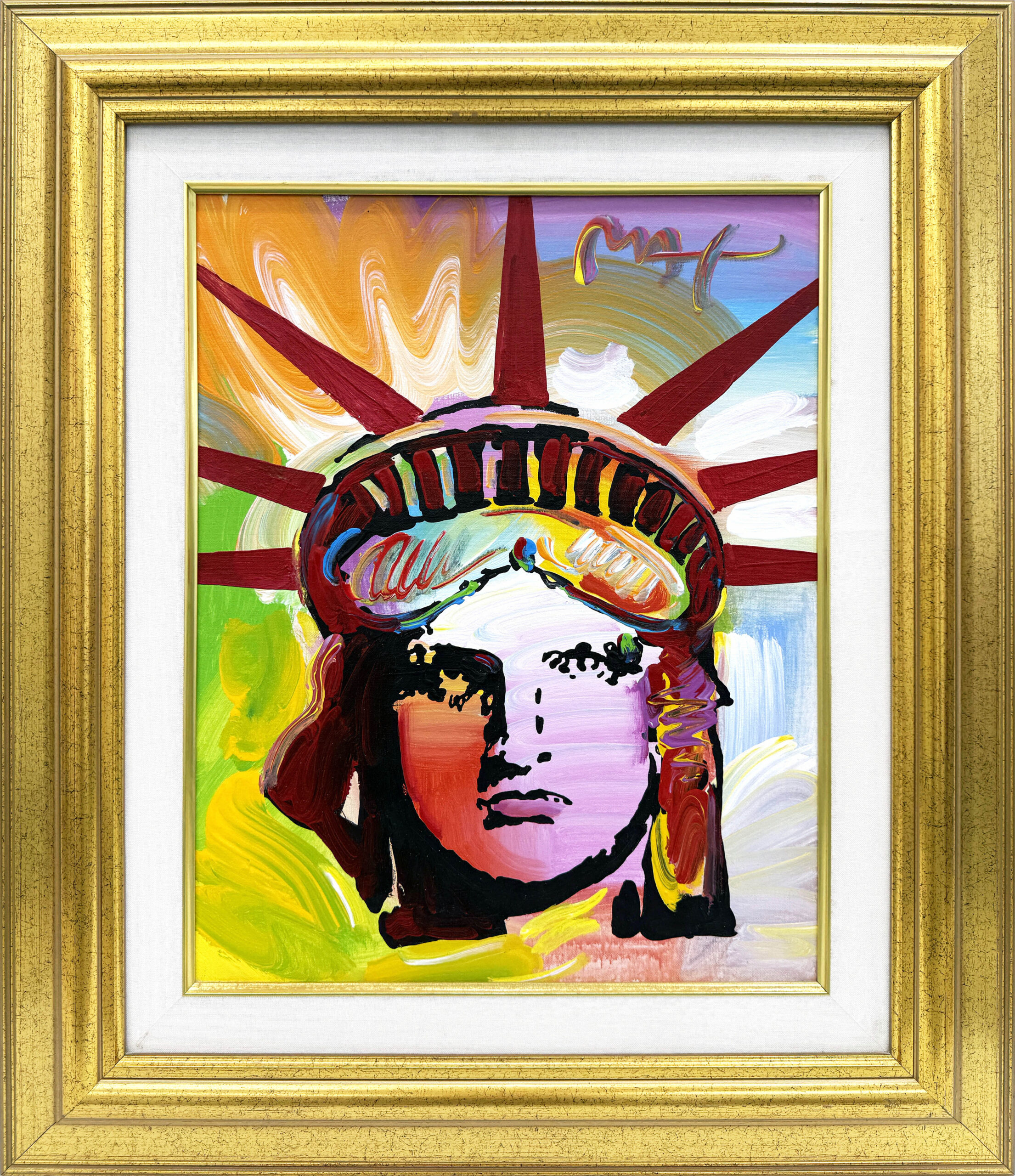 Liberty Head Ver. VI (framed original painting) by Peter Max