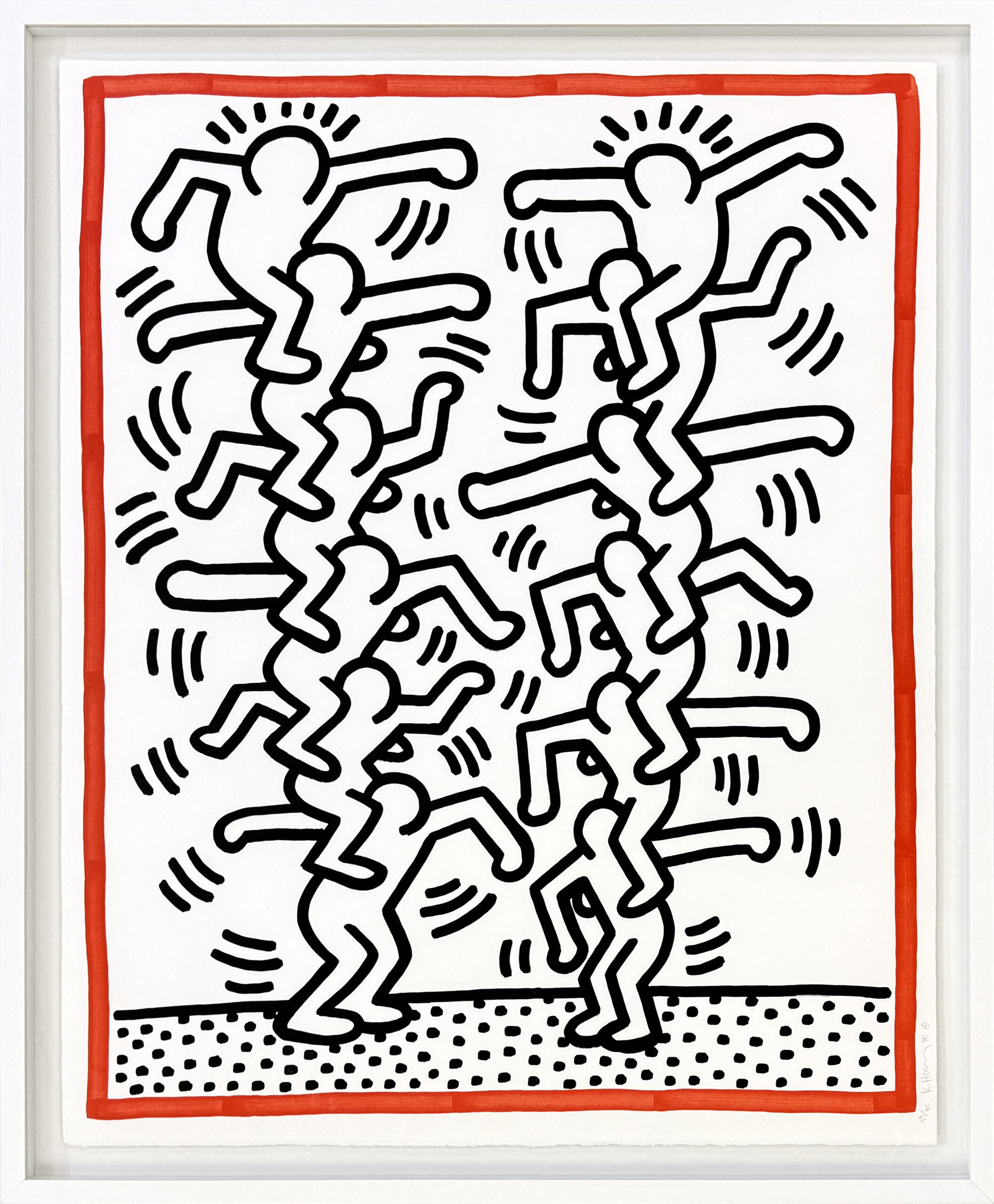 Untitled, from Three Lithographs (framed hand signed lithograph) by Keith Haring