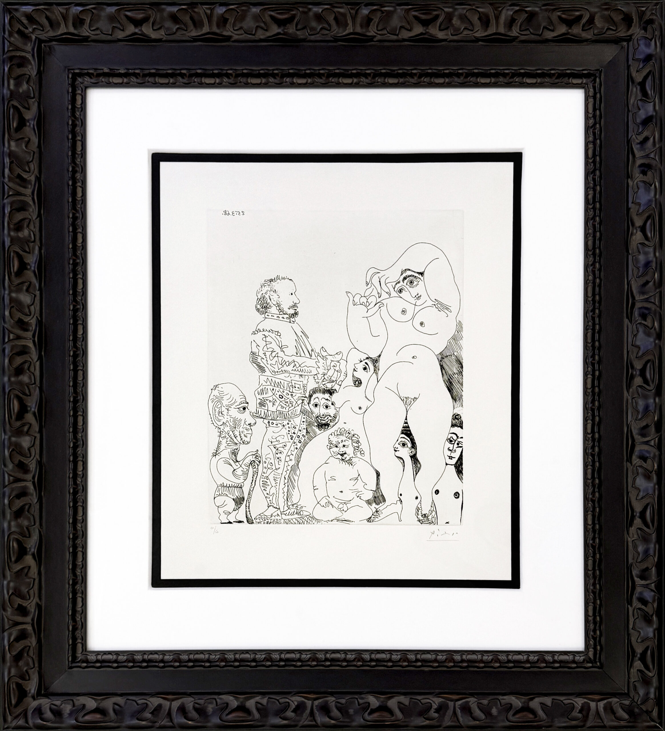 Autoportrait a la Canne, Avec Comedien, Amour Replet et Femmes (Bl. 1488) by Pablo Picasso