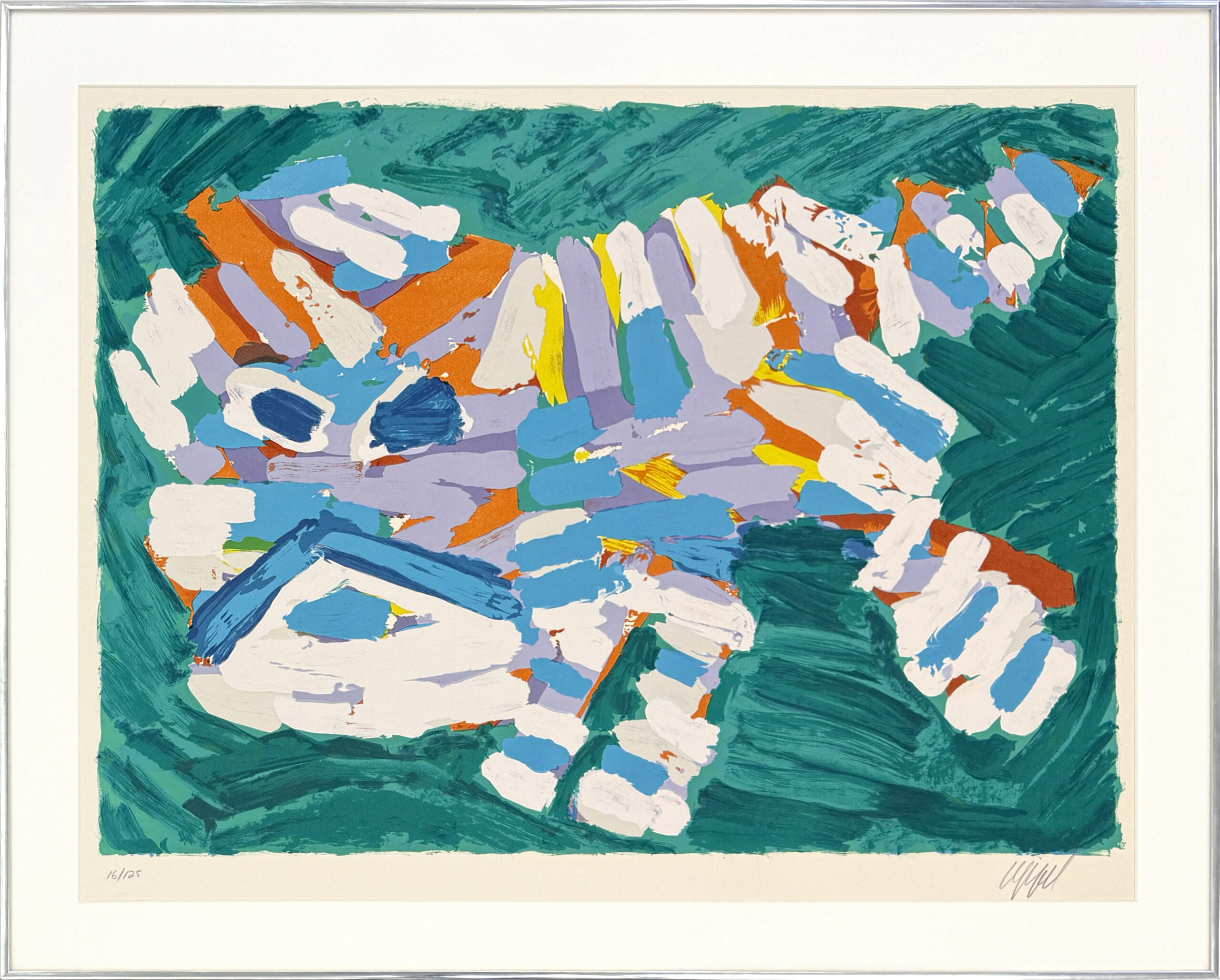 Stalking Cat (framed hand signed lithograph) by Karel Appel
