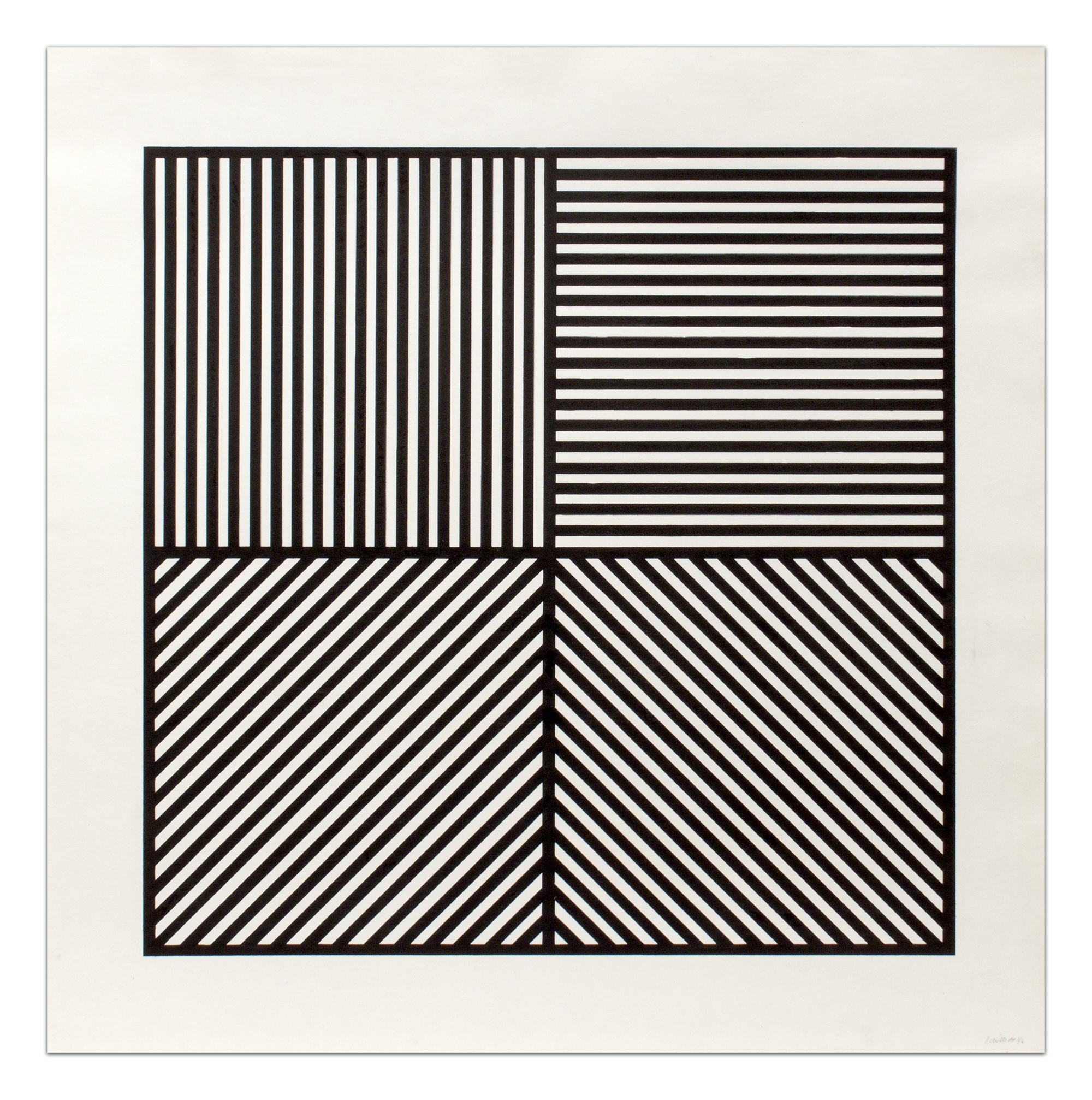 A Square Divided Horizontally and Vertically into Four Equal Parts… by Sol LeWitt