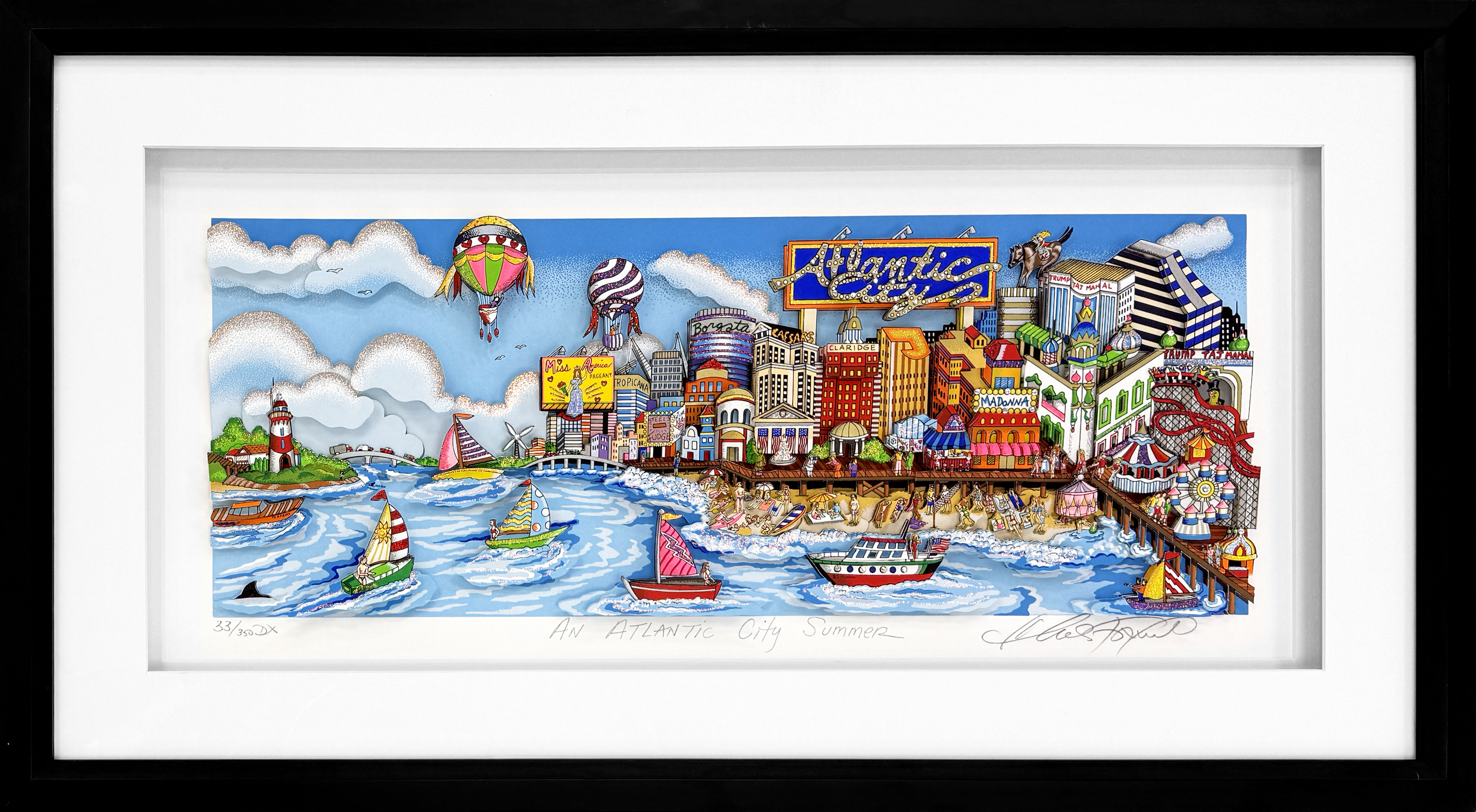 An Atlantic City Summer (signed 3D mixed media serigraph) by Charles Fazzino