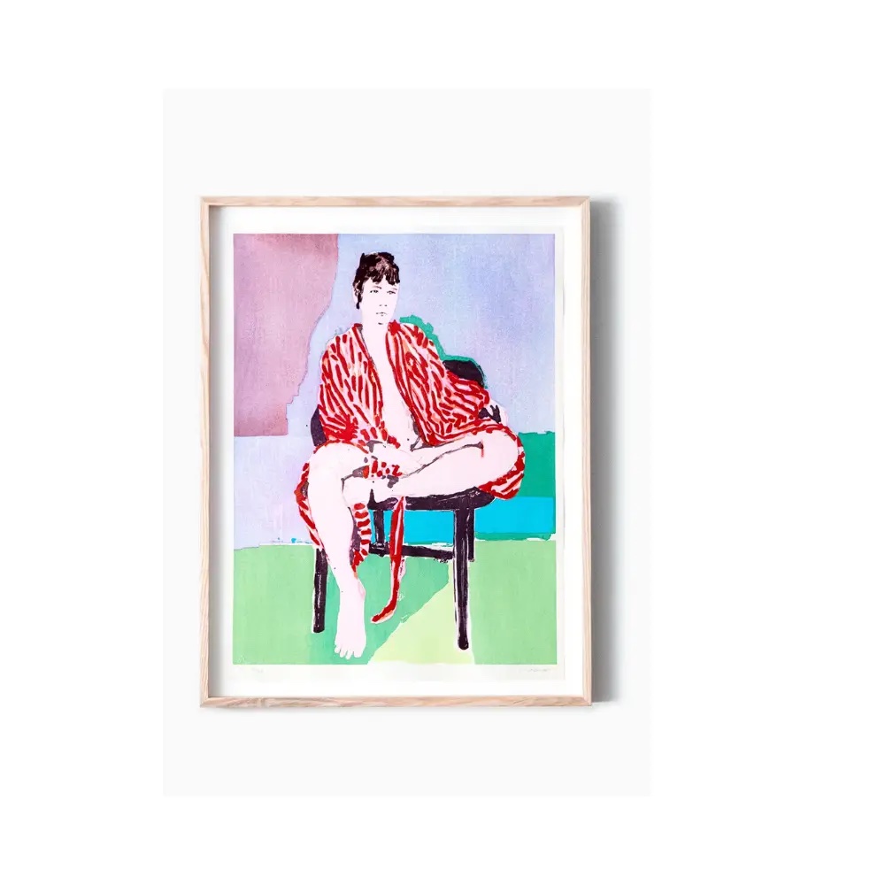 Claire Tabouret, Self Portrait in a Robe (Purple) Ukiyo-e (2025) by Claire Tabouret