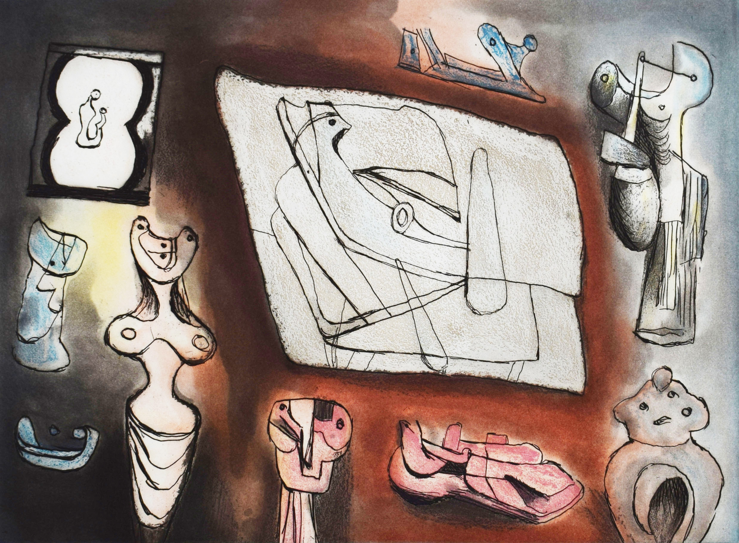 Composition VII, from: Sculptural Ideas by Henry Moore