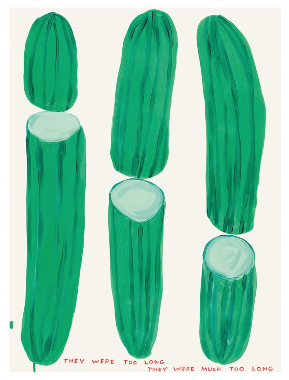 David Shrigley They Were Too Long – Cucumber (Framed) by David Shrigley