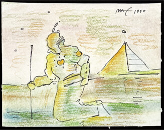 Guardian Ver. II (framed original drawing on paper) by Peter Max at GallArt.com