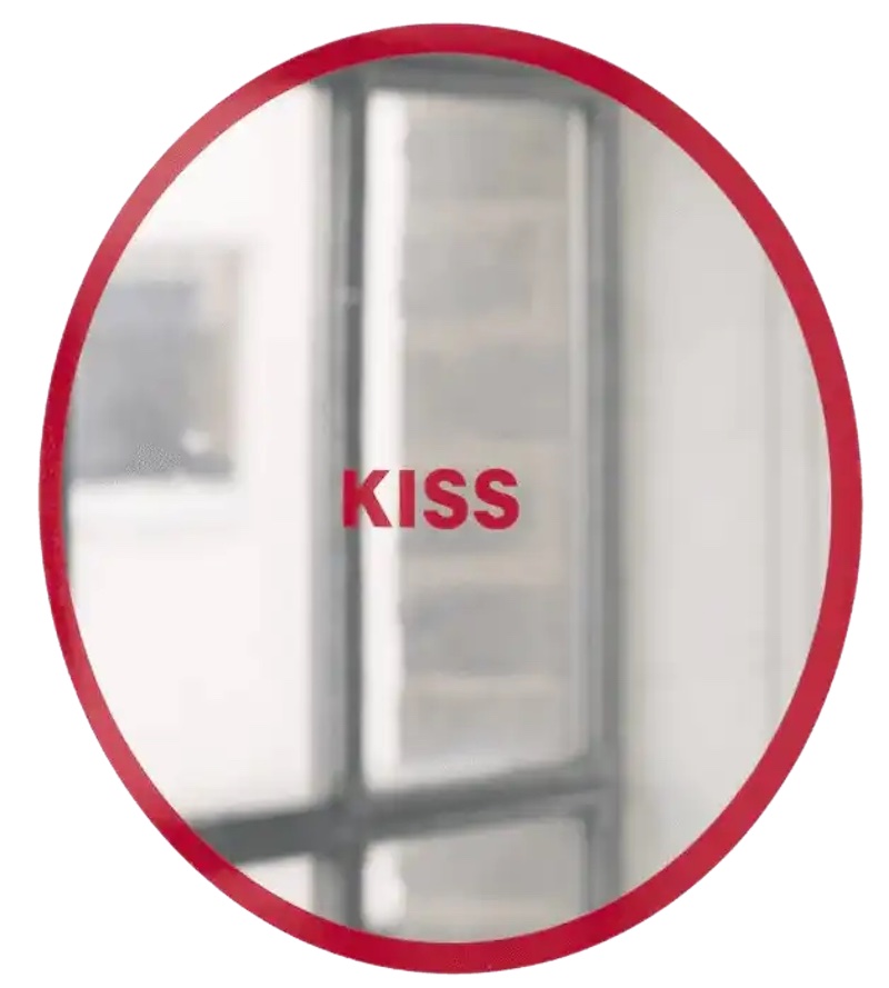 Untitled – 2Kiss (Kiss Mirror) by Barbara Kruger